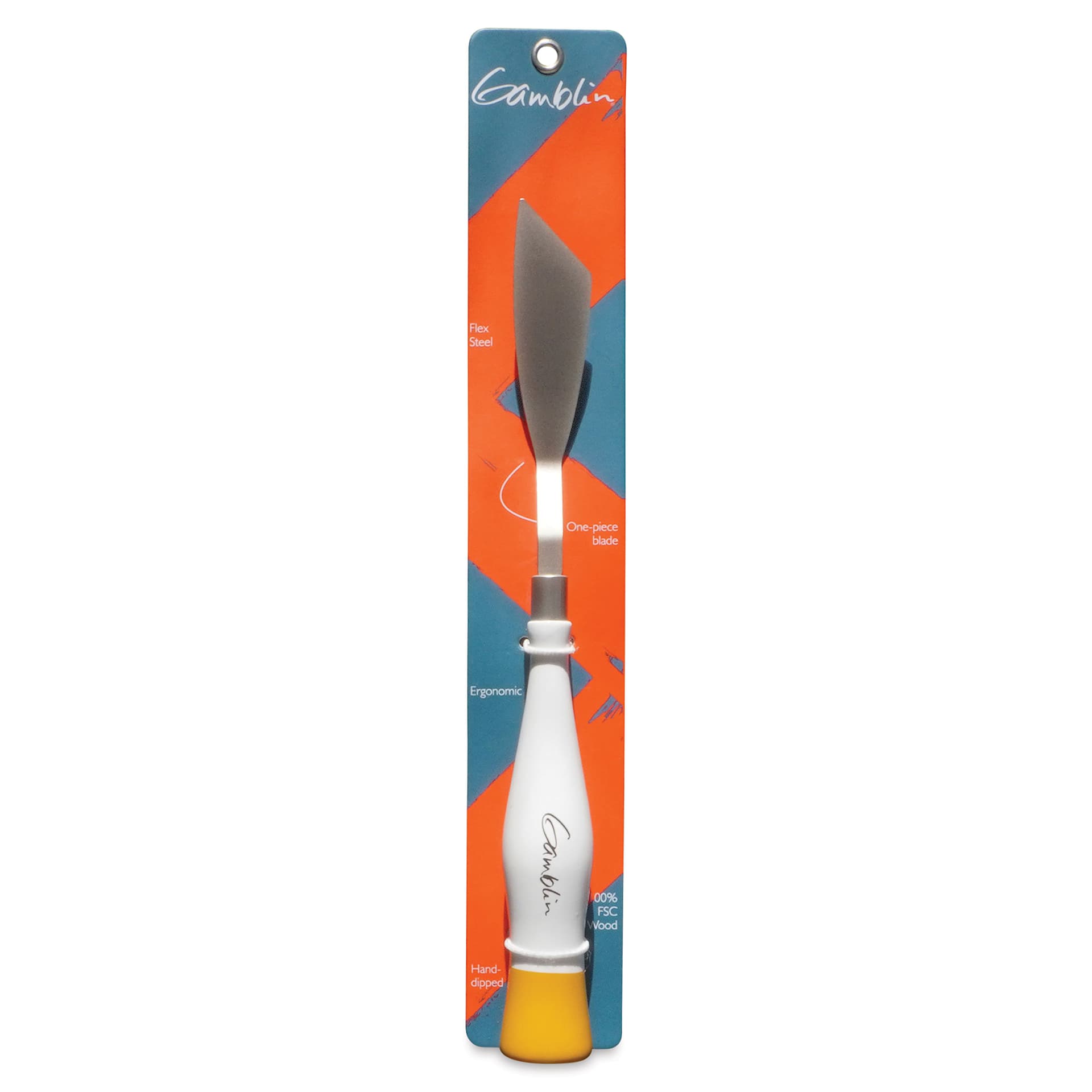 Gamblin Palette Knife - The Hoyt, Yellow (in packaging)
