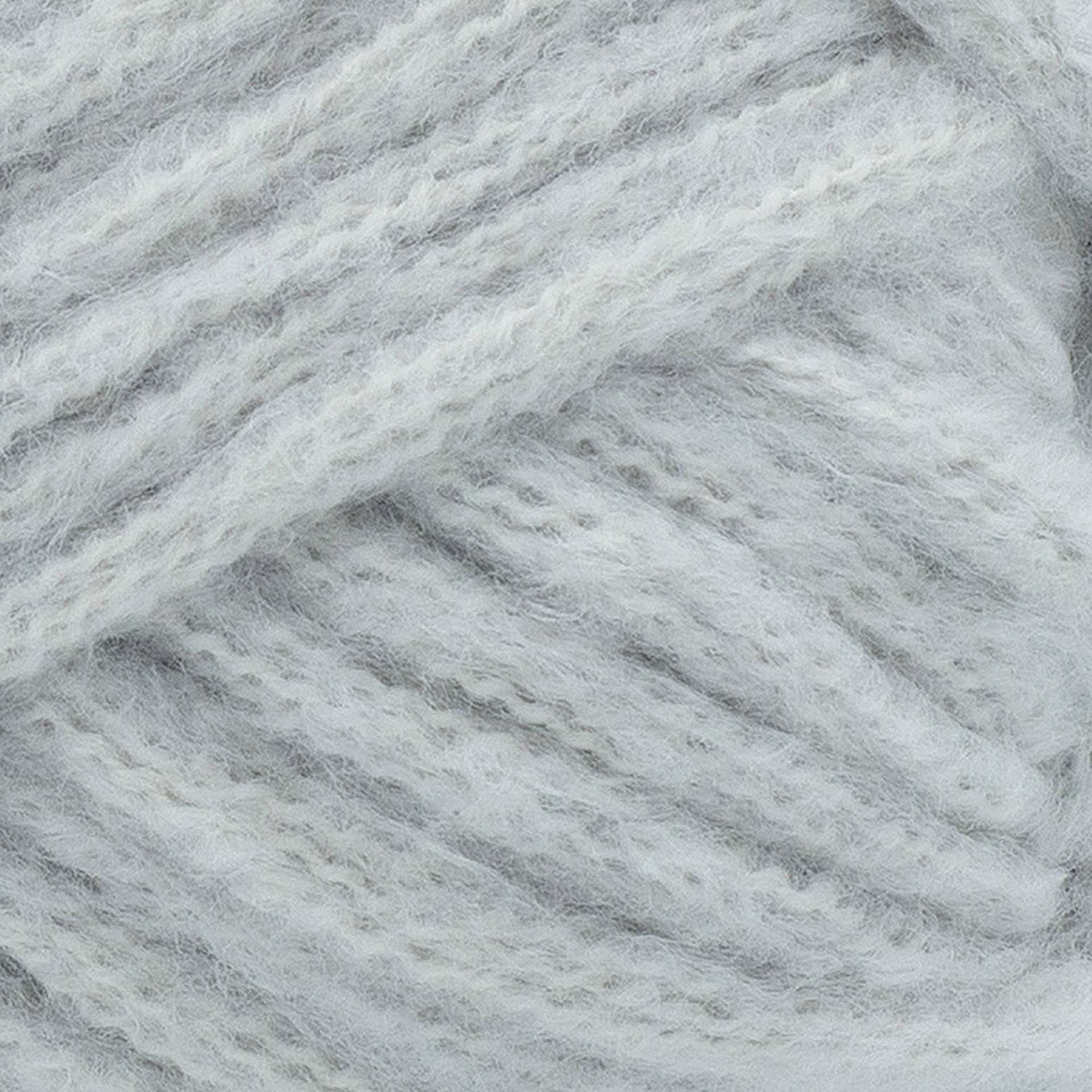Lion Brand Feels Like Butta Thick & Quick Yarn - Quiet Grey, close-up