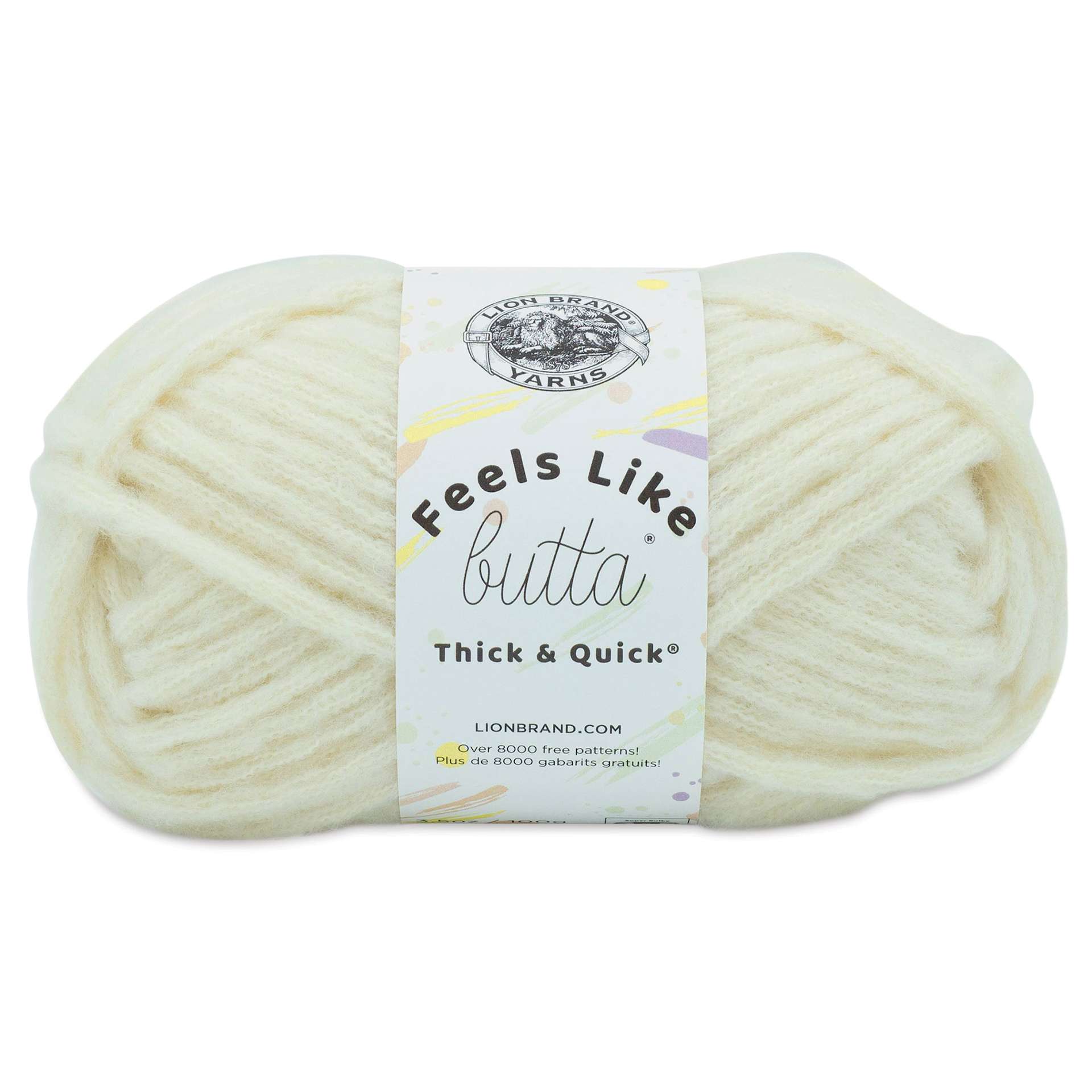 Lion Brand Feels Like Butta Thick & Quick Yarn - Antique White