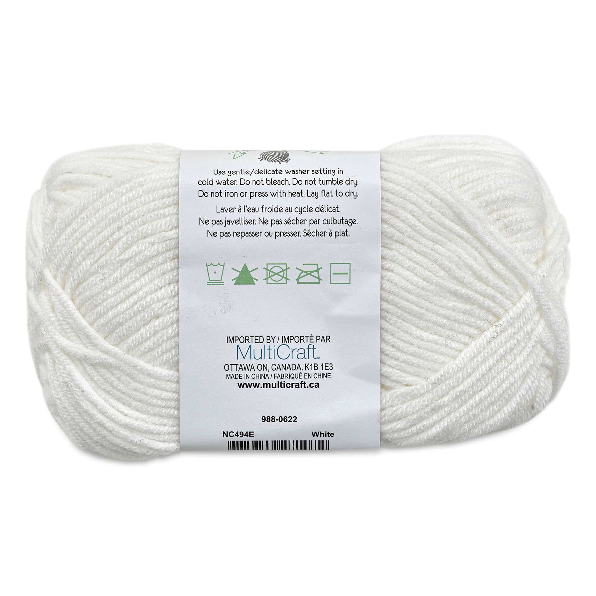 Needle Crafters Milk Cotton Yarn - White, back of the packaging showing care instructions