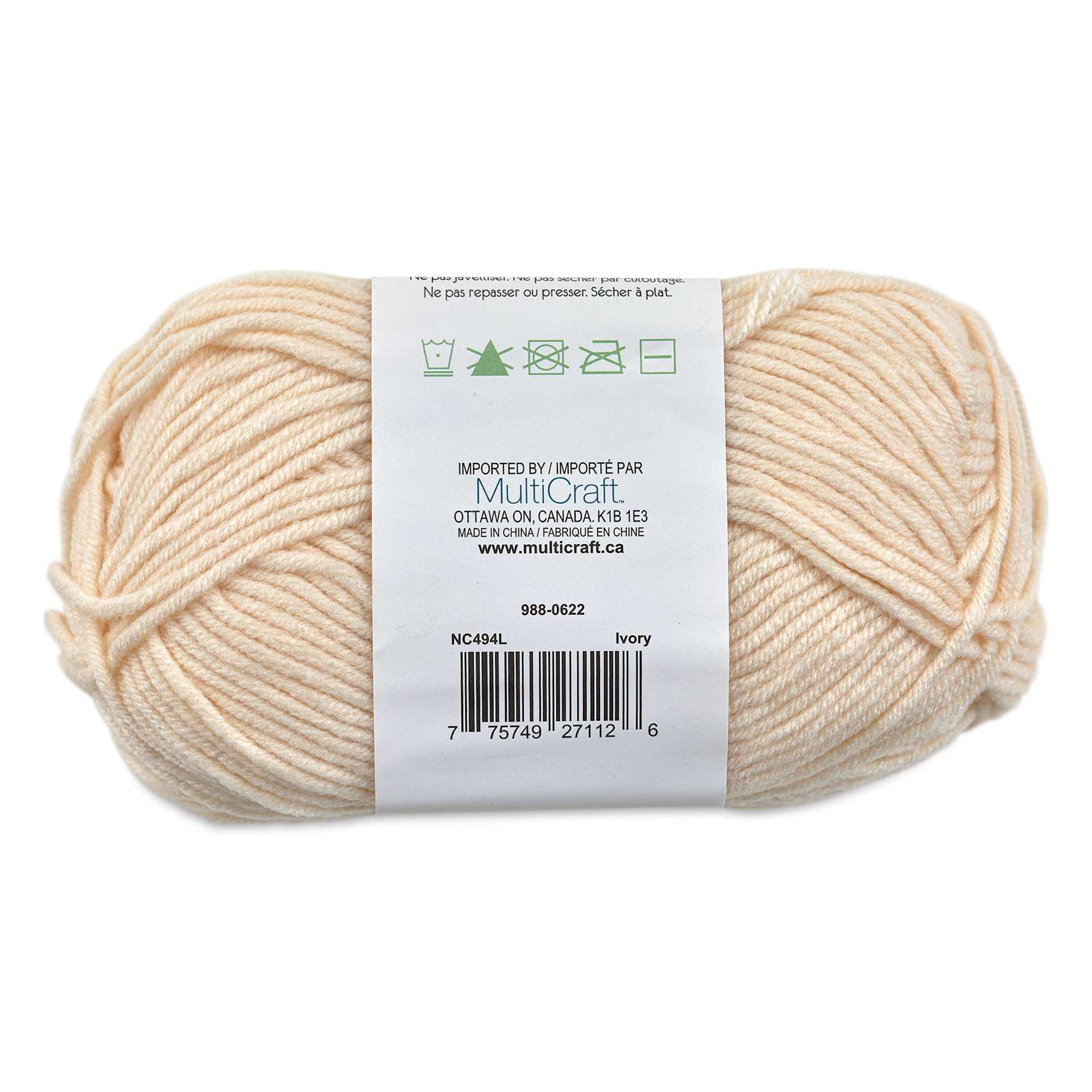 Needle Crafters Milk Cotton Yarn - Ivory, back of the packaging