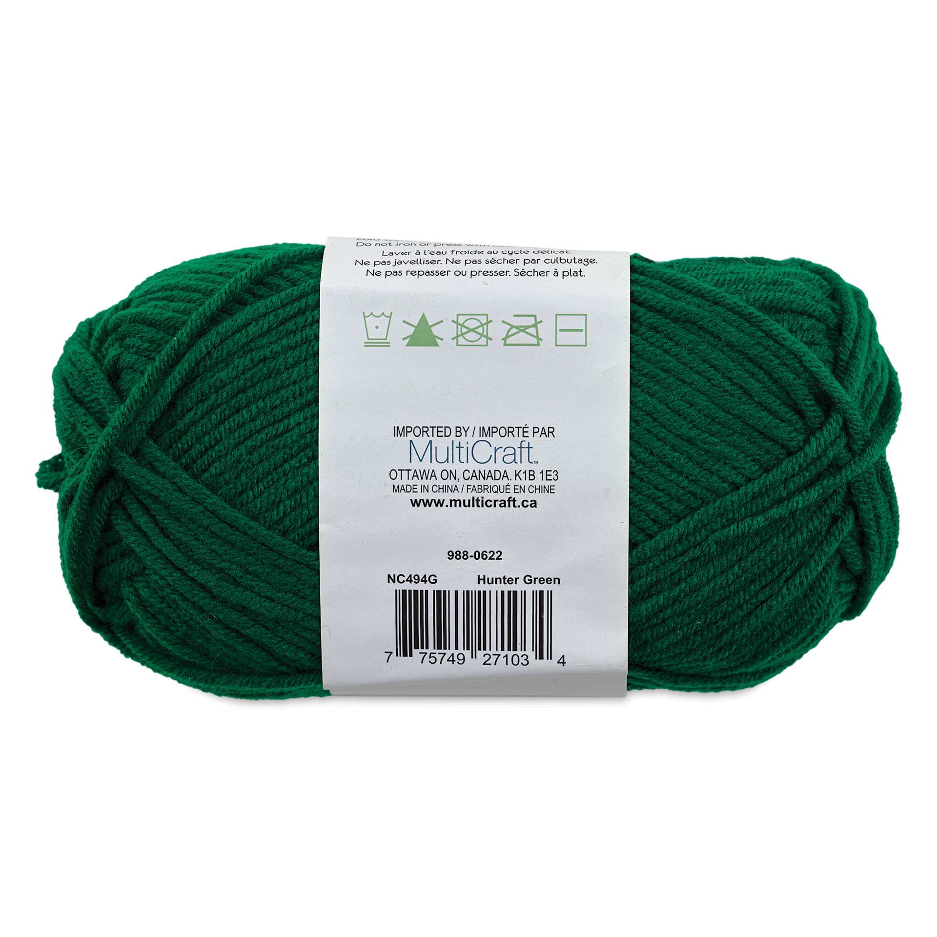 Needle Crafters Milk Cotton Yarn - Hunter Green, back of the packaging
