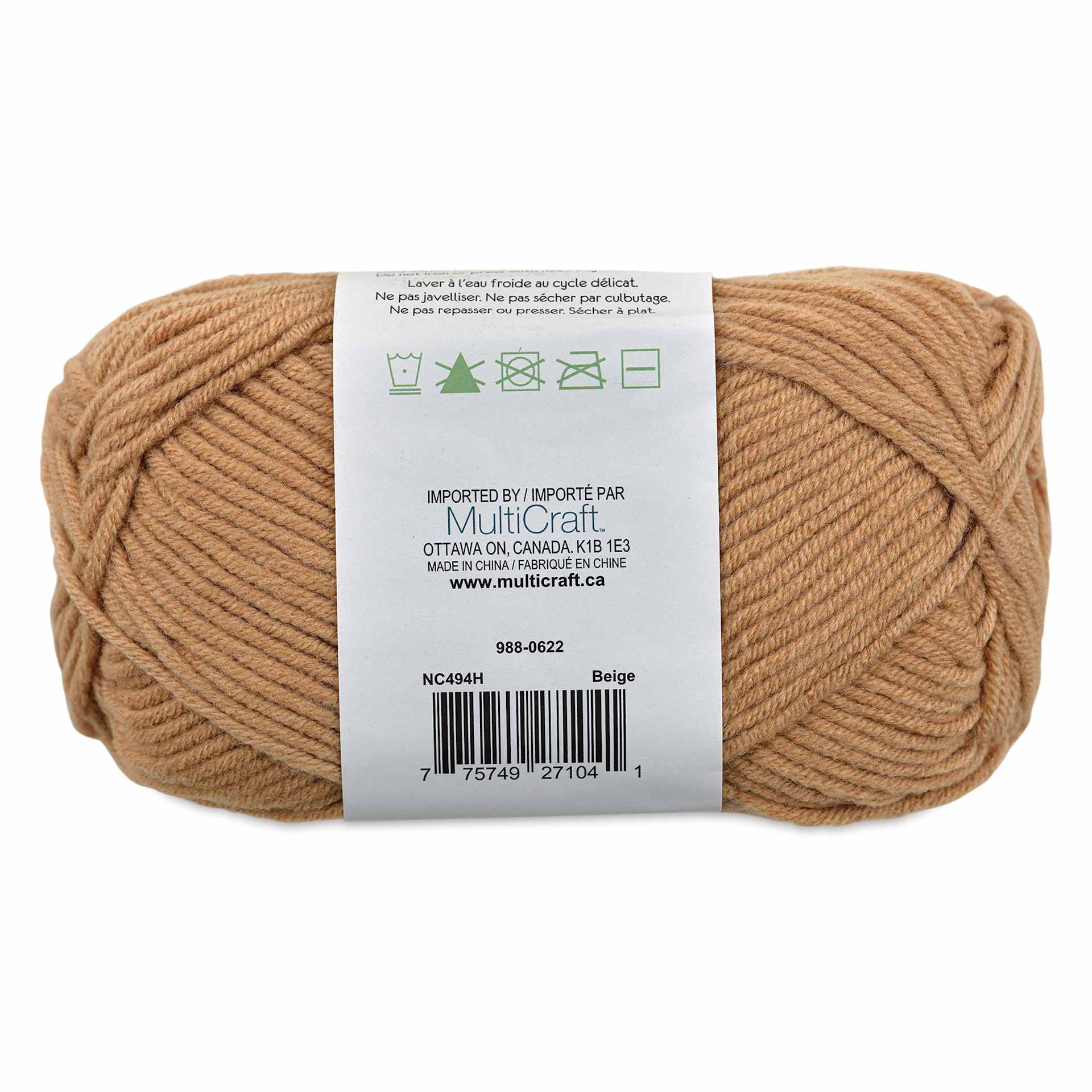 Needle Crafters Milk Cotton Yarn - Beige, back of the packaging