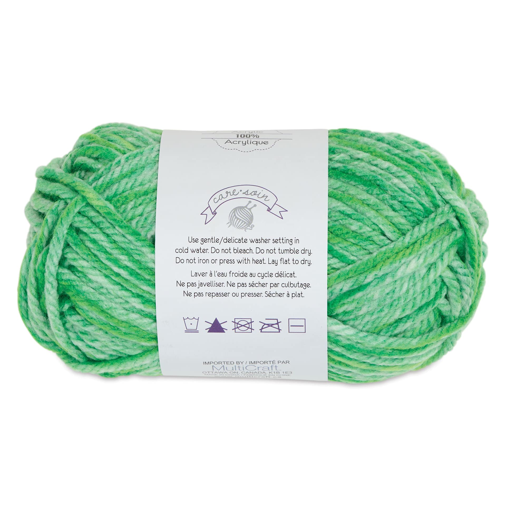 Needle Crafters Twist Duo-Tone Yarn - Emerald, care instructions