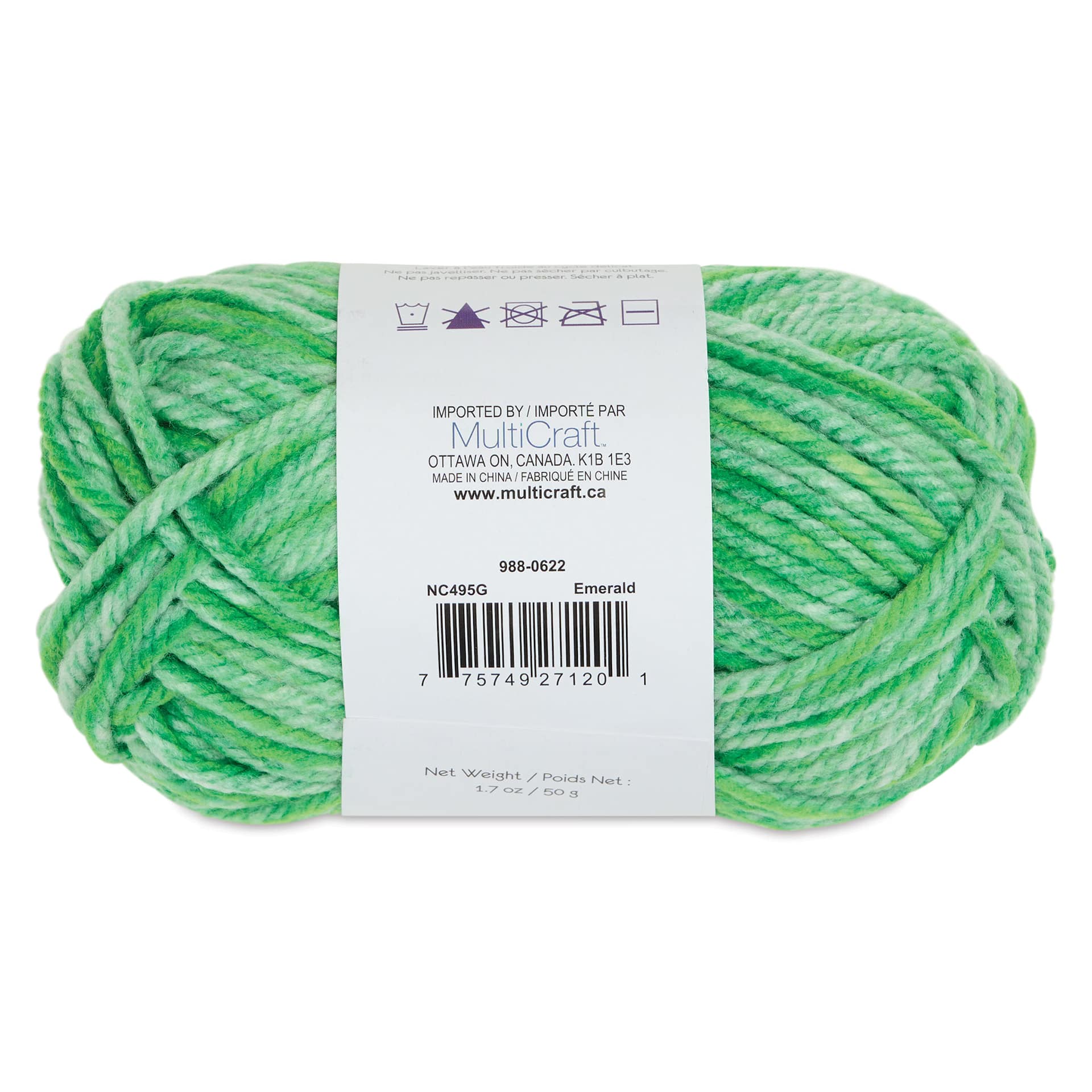 Needle Crafters Twist Duo-Tone Yarn - Emerald, back of the packaging