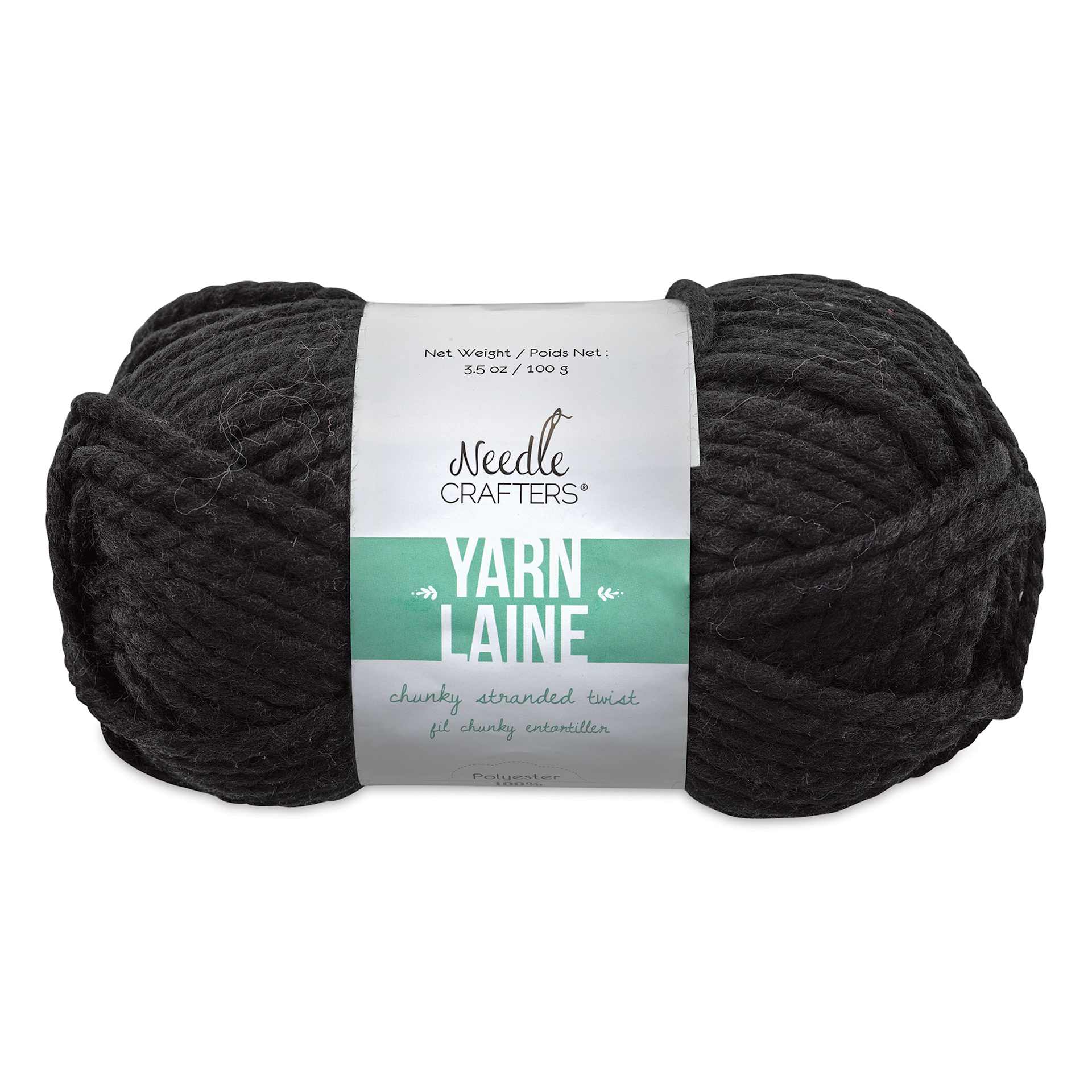 Needle Crafters Chunky Standard Twist Yarn - Black, front of the packaging