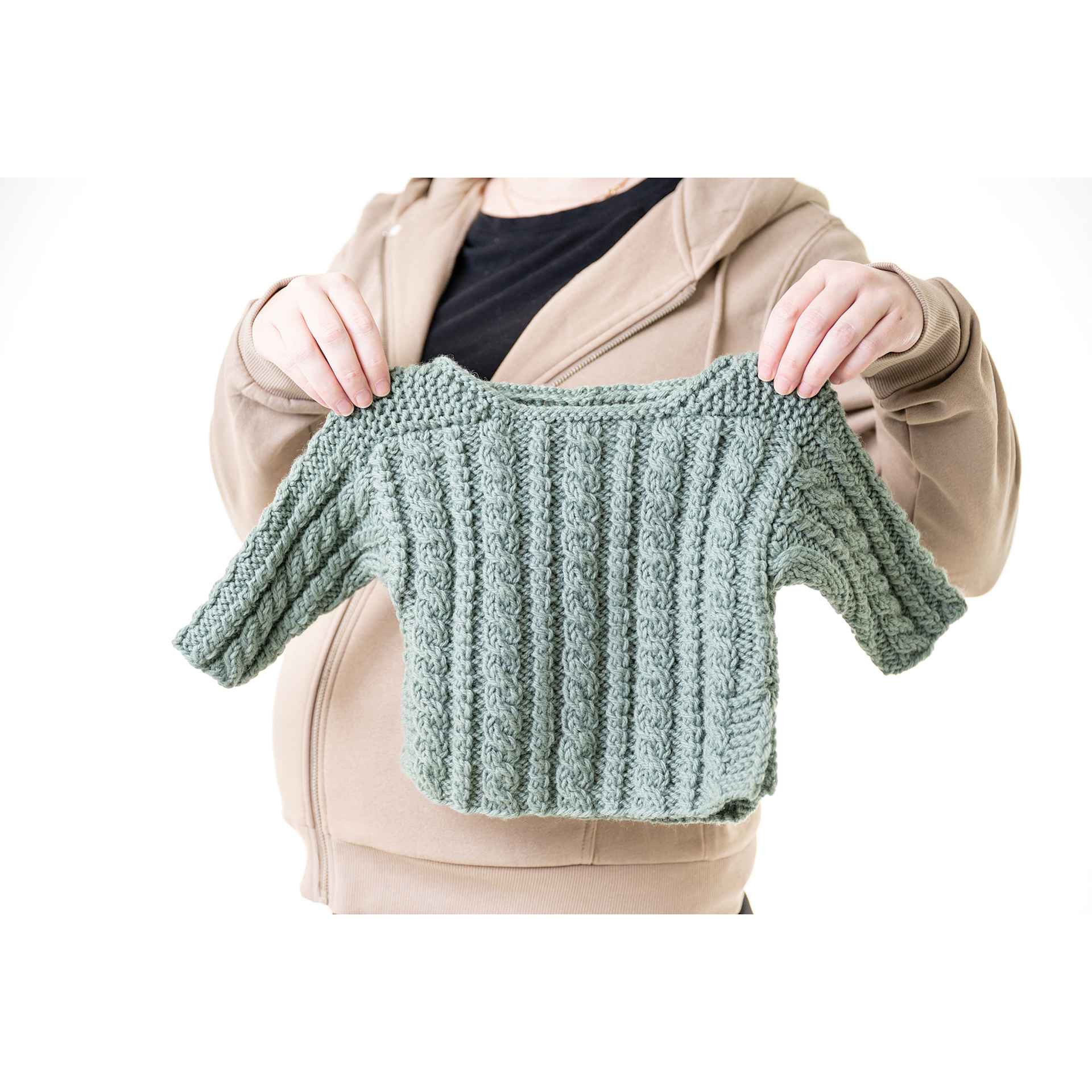 Lion Brand Local Grown Yarn finished small sweater example