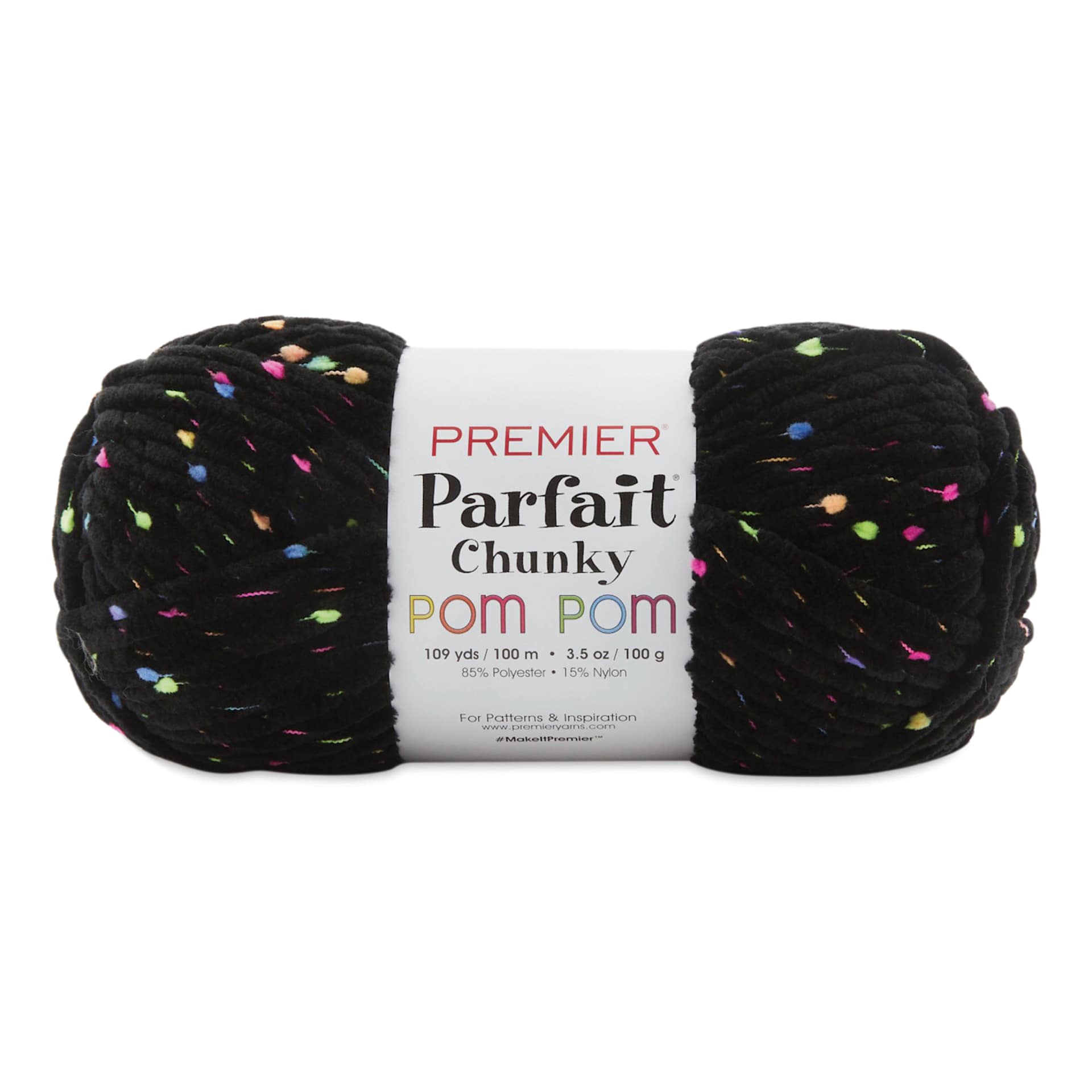 Premier Yarn Parfait Chunky Pom Pom Yarn - Neon Lights, 109 yds