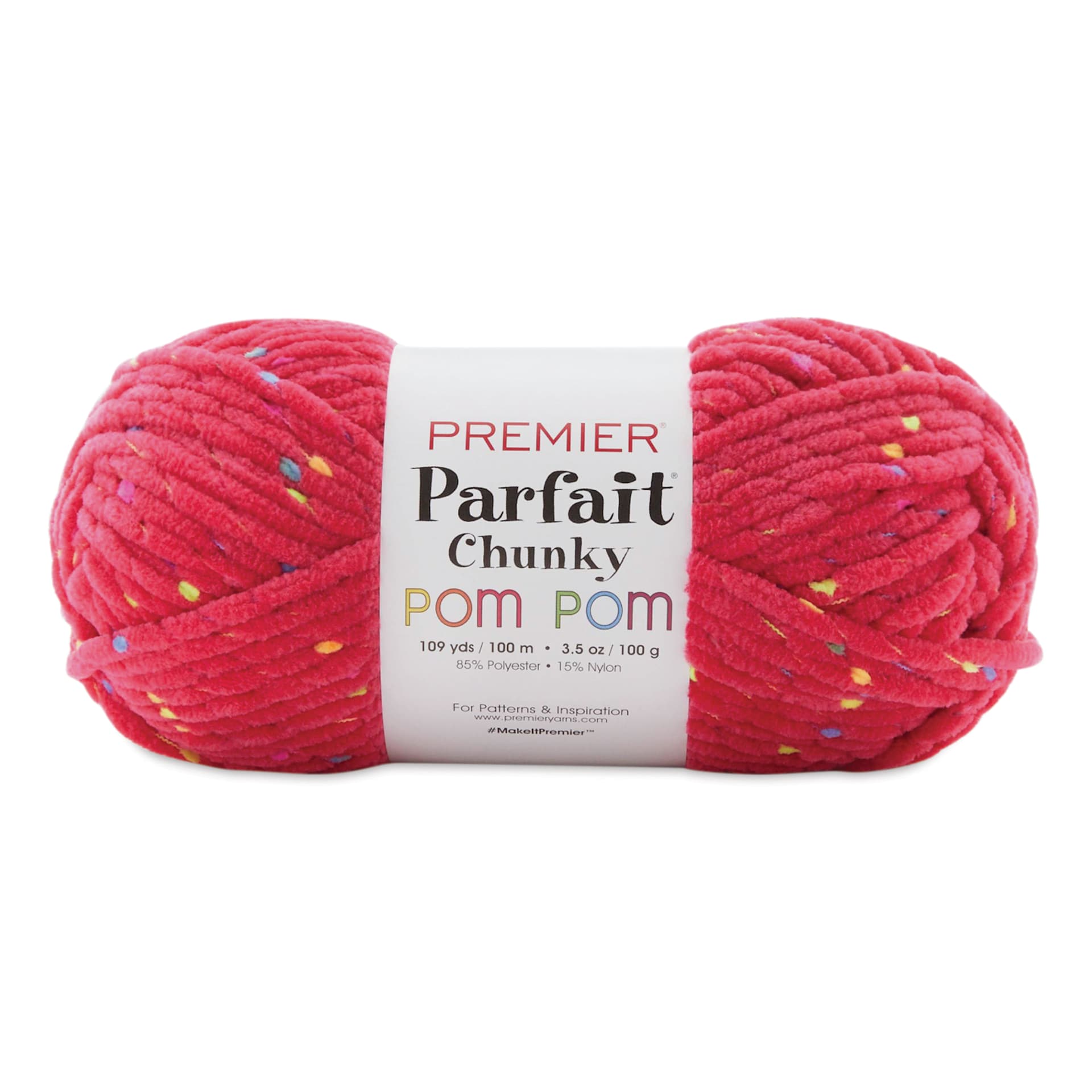 Premier Yarn Parfait Chunky Pom Pom Yarn - Party Pink, 109 yds