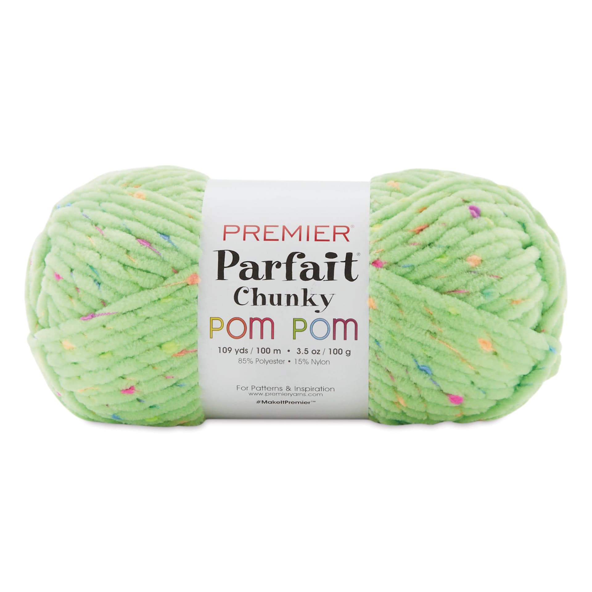 Premier Yarn Parfait Chunky Pom Pom Yarn - Limelight, 109 yds