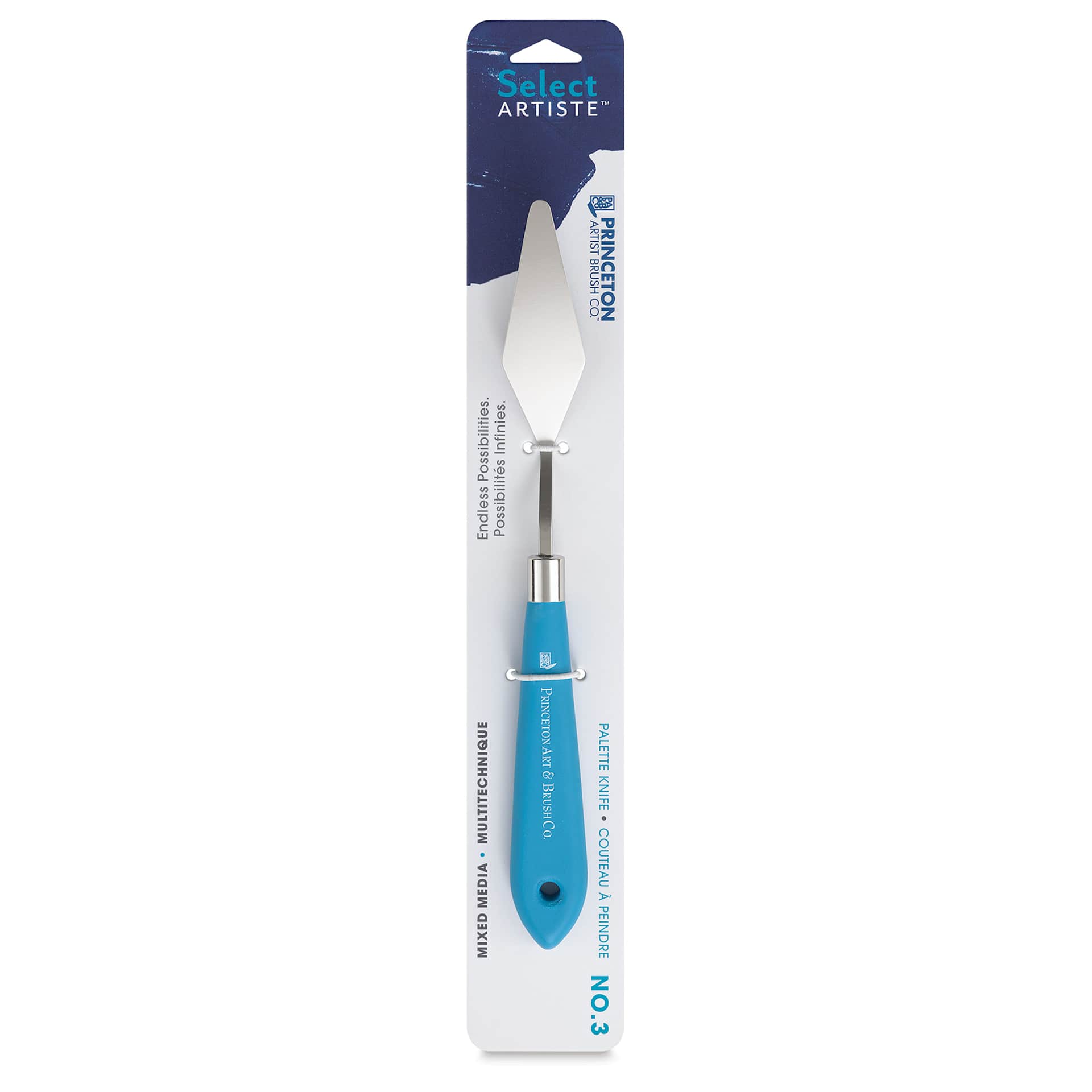 Princeton Select Palette Knife - Style 3, Medium Spade, front of the packaging
