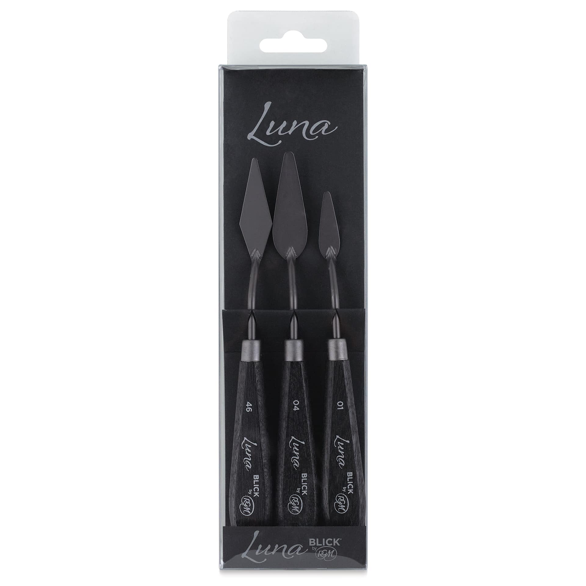 Blick Luna Palette Knife by RGM - Assorted, Set of 3, front of the packaging