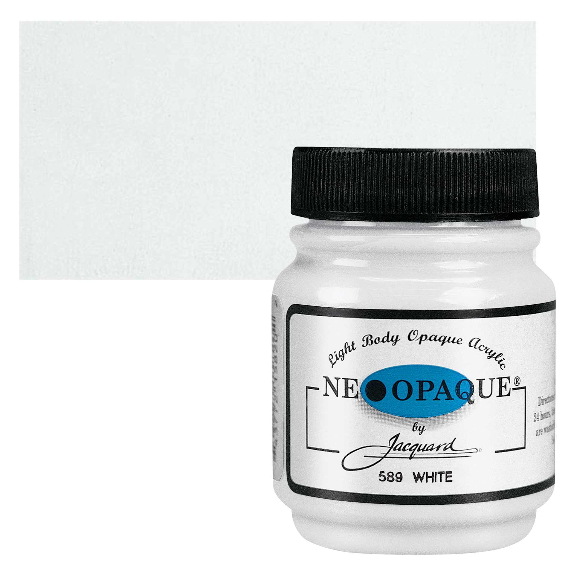 Jacquard Neopaque Acrylic - White, 2.25 oz jar and swatch