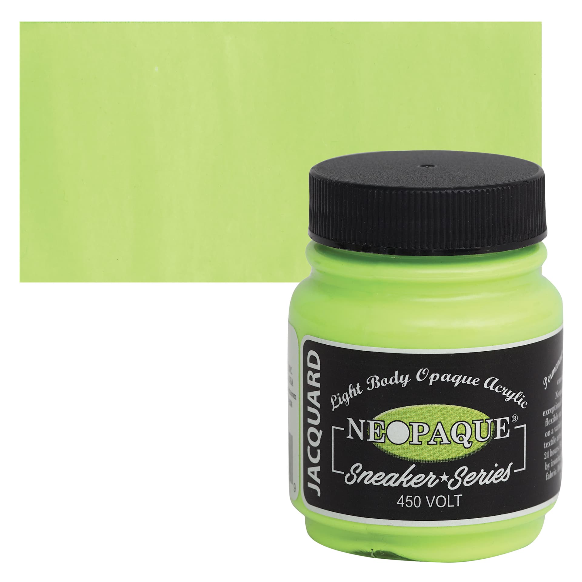 Jacquard Neopaque Acrylic - Volt, 2.25 oz jar and swatch