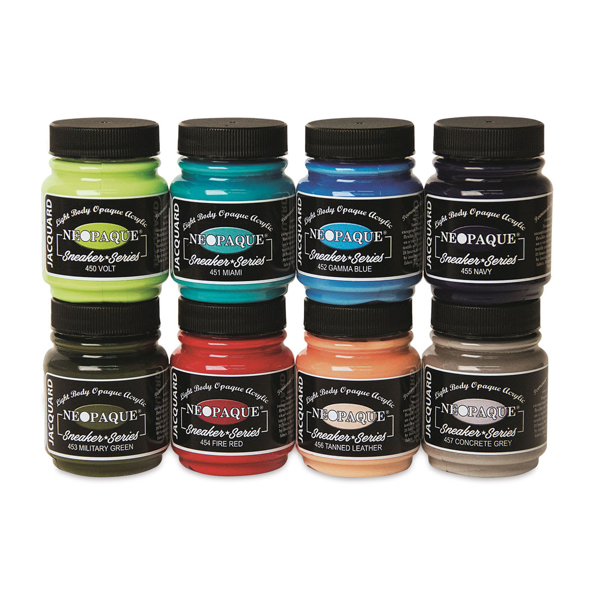 Jacquard Neopaque Acrylic Paint - Sneaker Series, Set of 8, 2.25 oz, Jars
