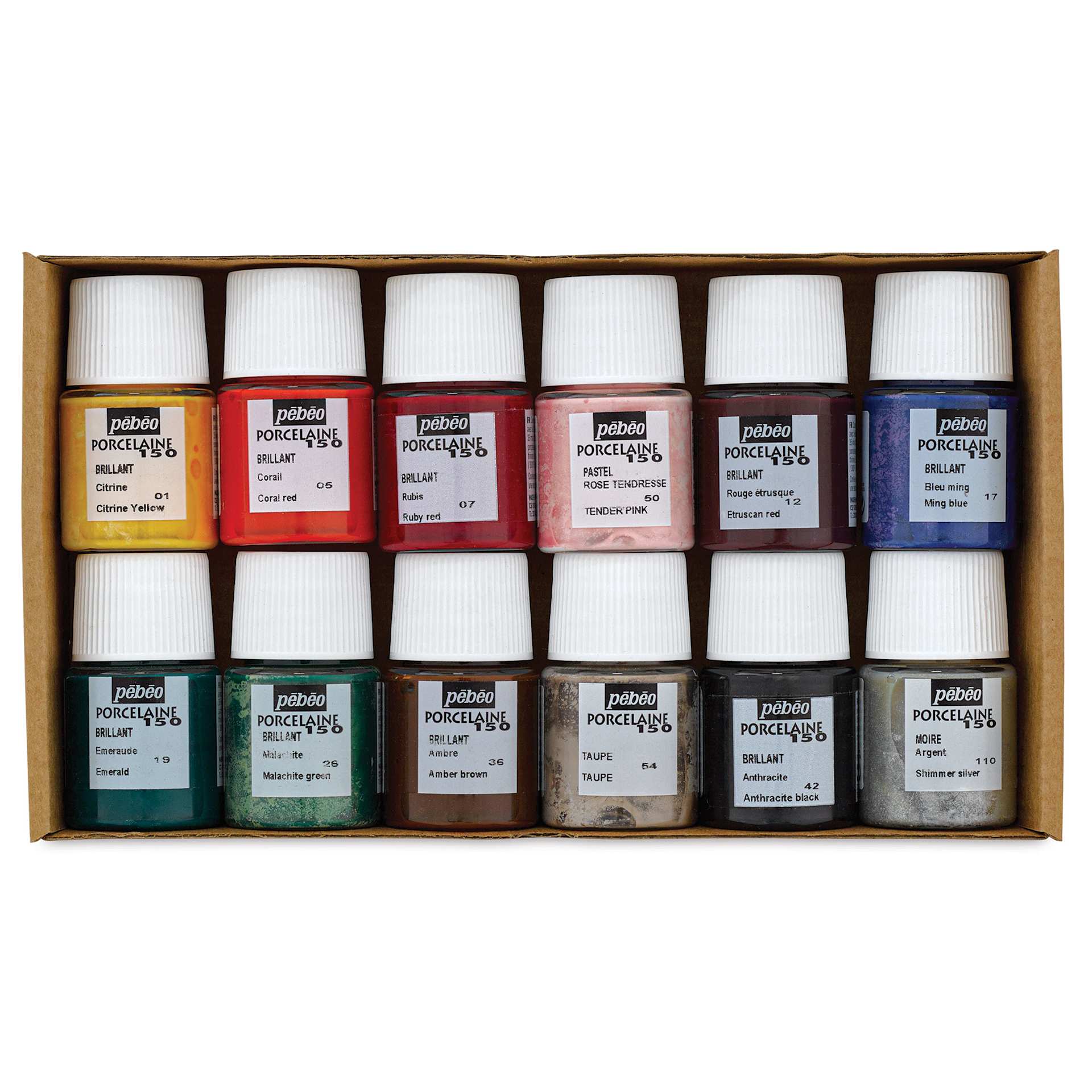 Pebeo Porcelaine 150 Paints - Exploration Set 2, Set of 12, 20 ml bottles in box