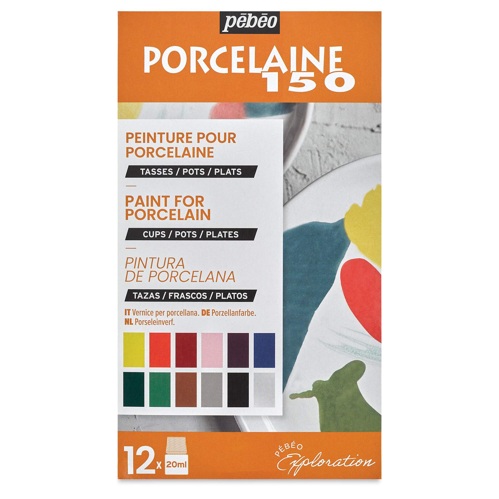 Pebeo Porcelaine 150 Paints - Exploration Set 2, Set of 12, 20 ml bottle
