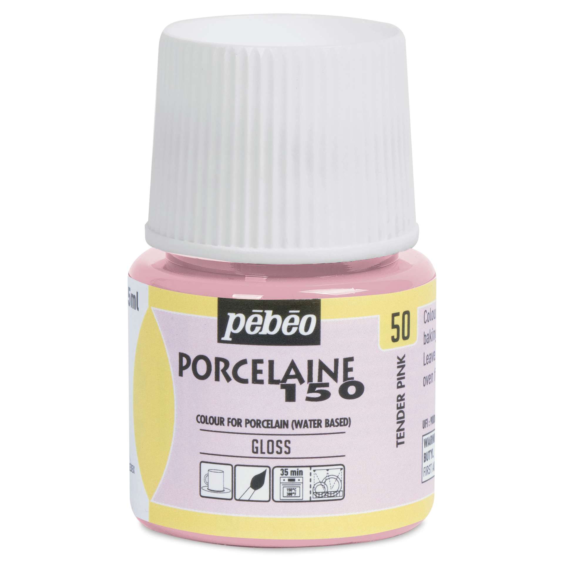 Pebeo Porcelaine 150 Paint - Tender Pink, Opaque, 45 ml bottle
