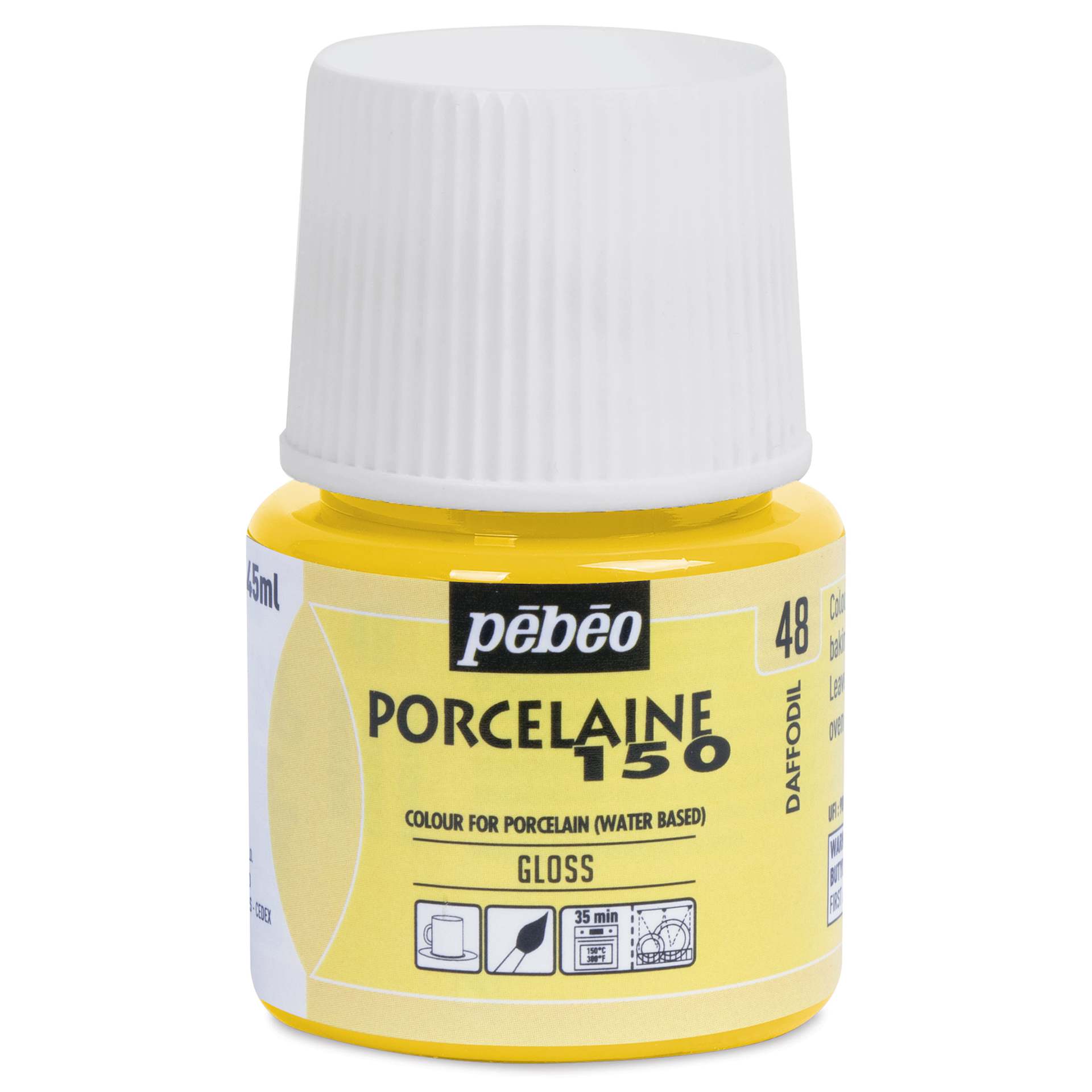Pebeo Porcelaine 150 Paint - Daffodil, Opaque, 45 ml bottle