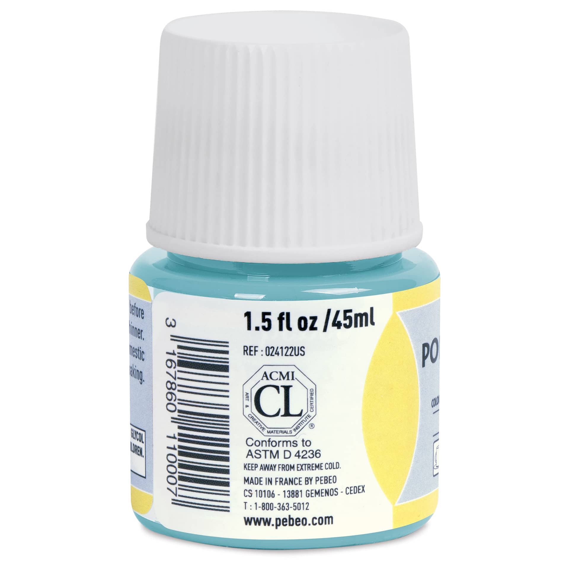 Pebeo Porcelaine 150 Paint - Chalk Powder Blue, 45 ml (side)