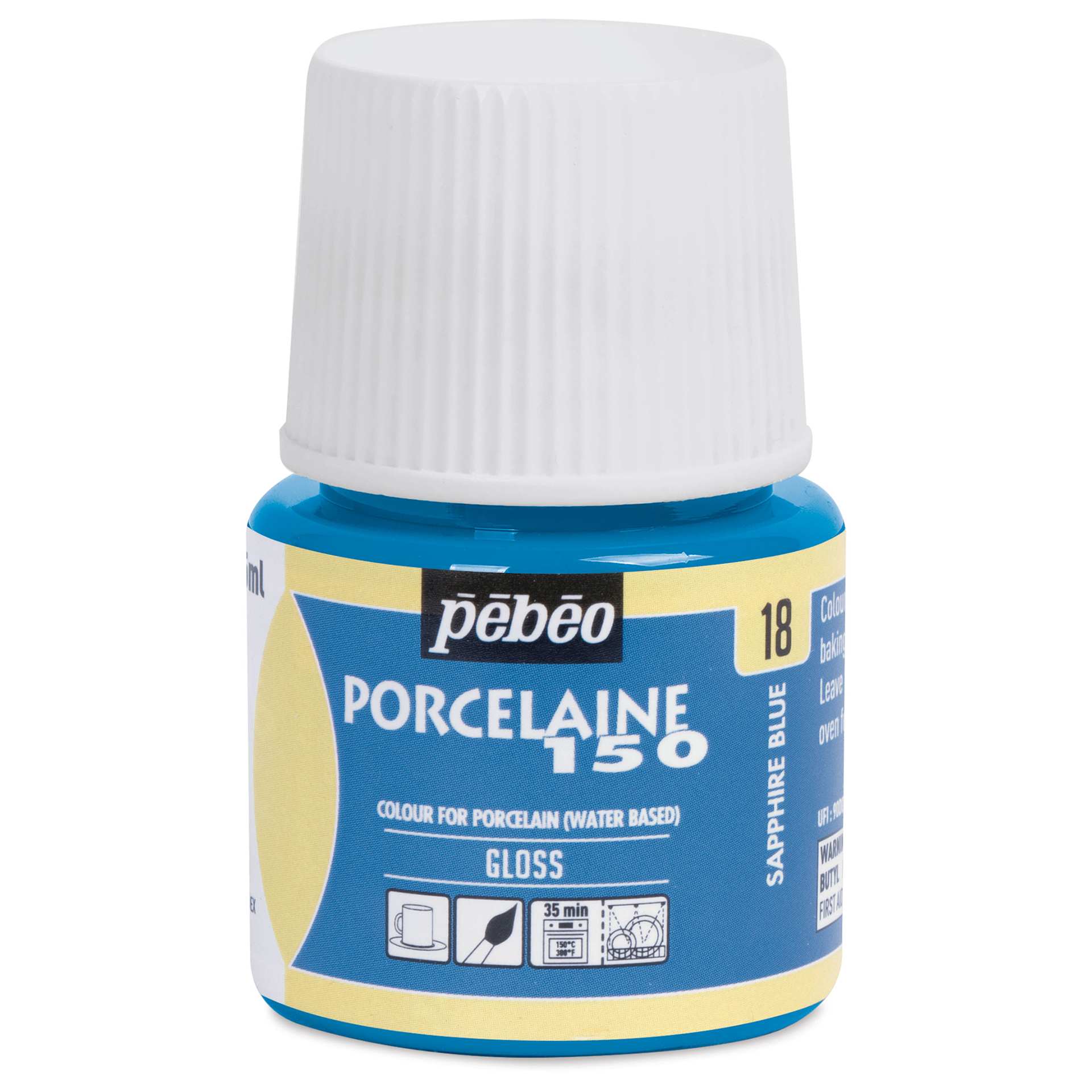 Pebeo Porcelaine 150 Paint - Sapphire, Transparent, 45 ml bottle