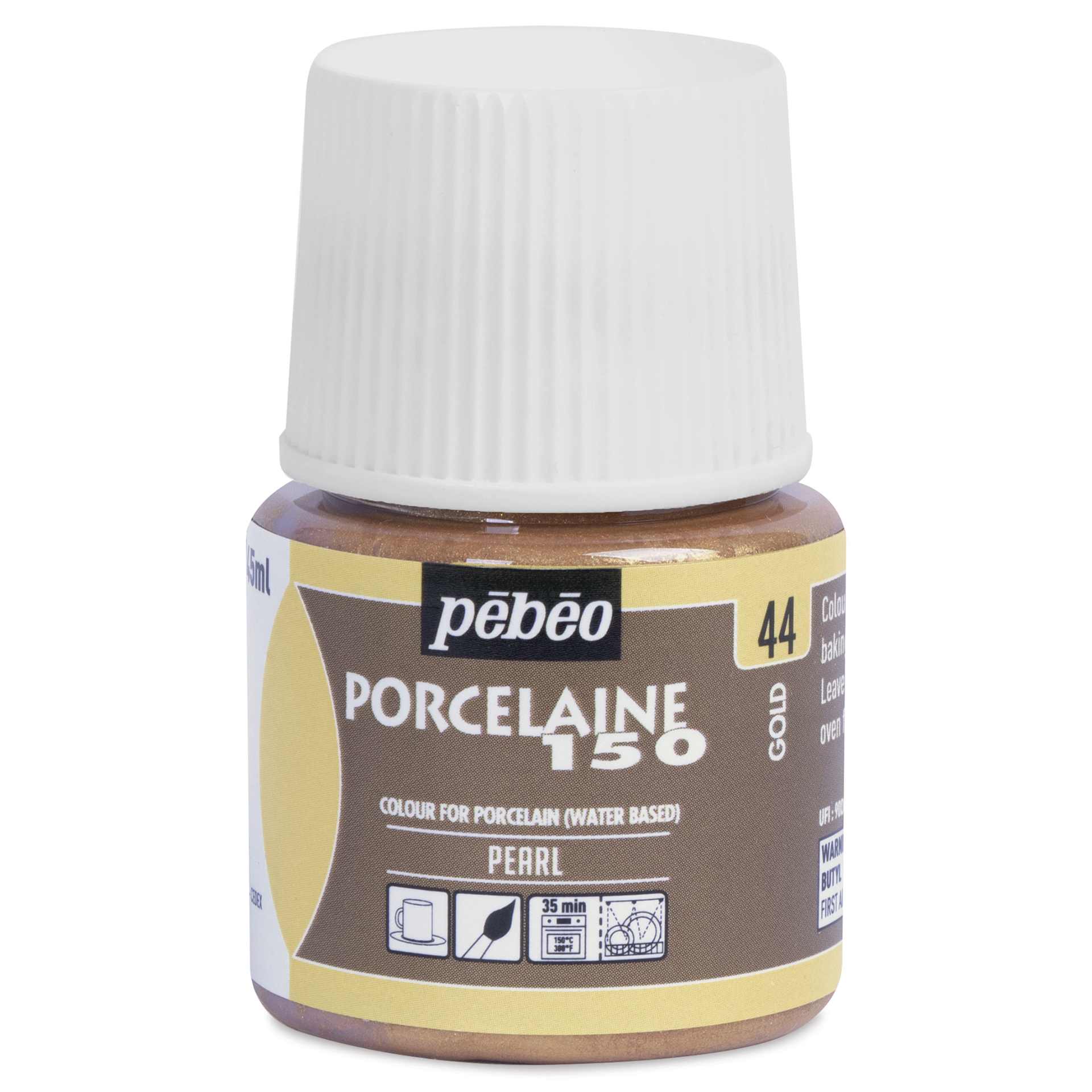 Pebeo Porcelaine 150 Paint - Gold, Opaque, 45 ml bottle