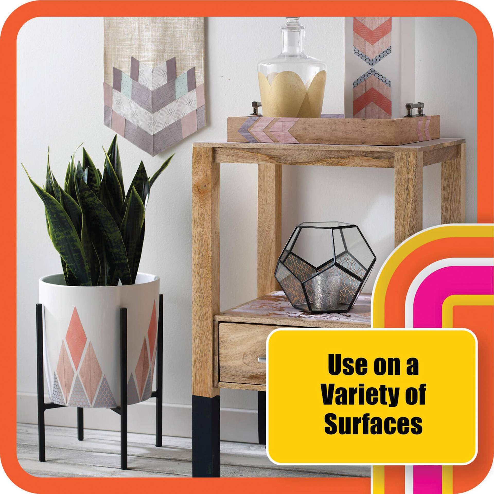Plaid Mod Podge Starter Set - Assorted Finishes, Set of 4, example surfaces for Mod Podge application