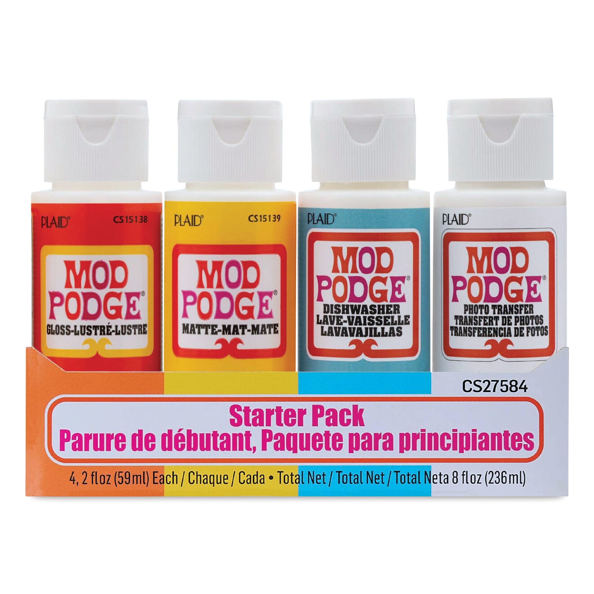 Plaid Mod Podge Starter Set - Assorted Finishes, Set of 4, in packaging