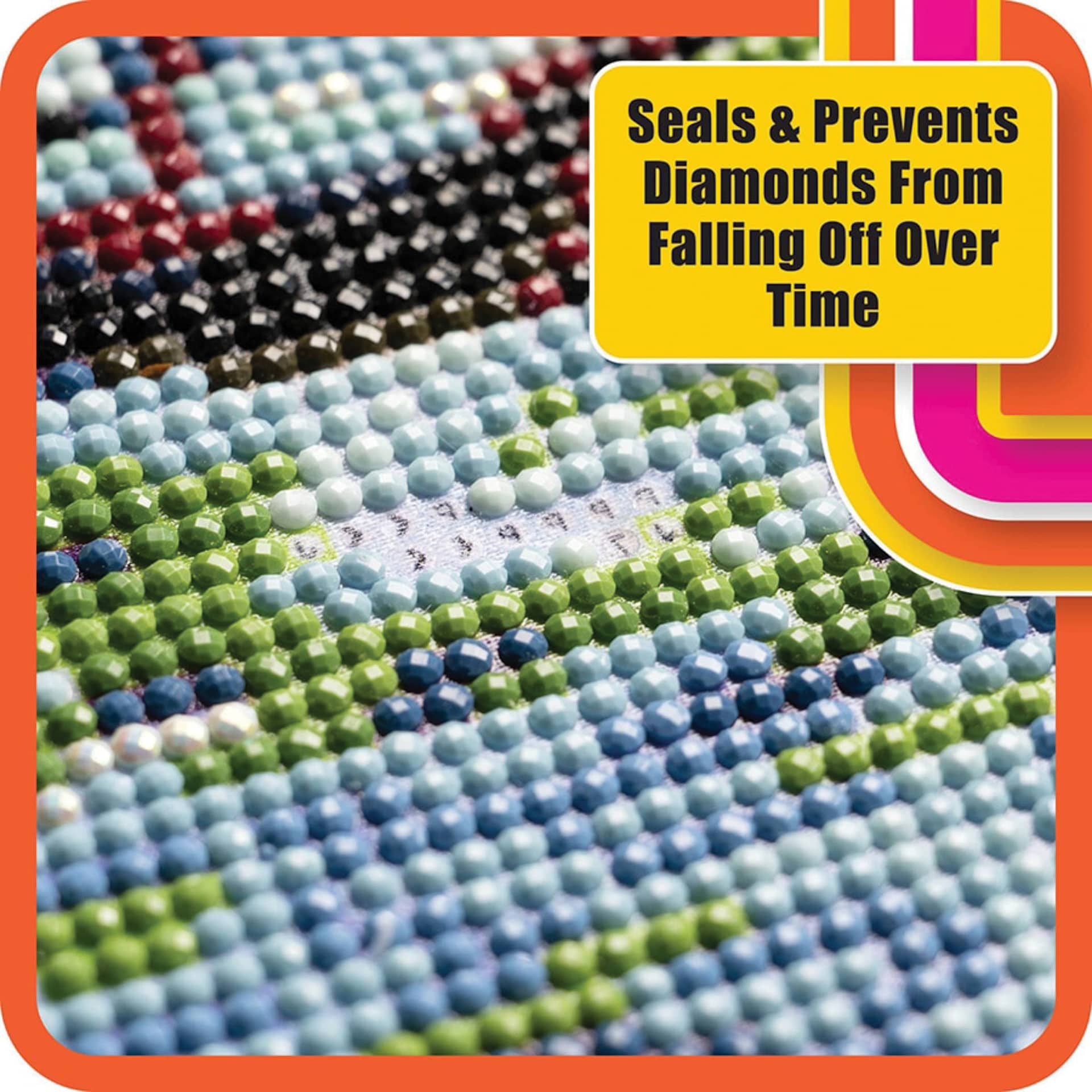 Mod Podge Diamond Top Coat, close-up of sealed artwork