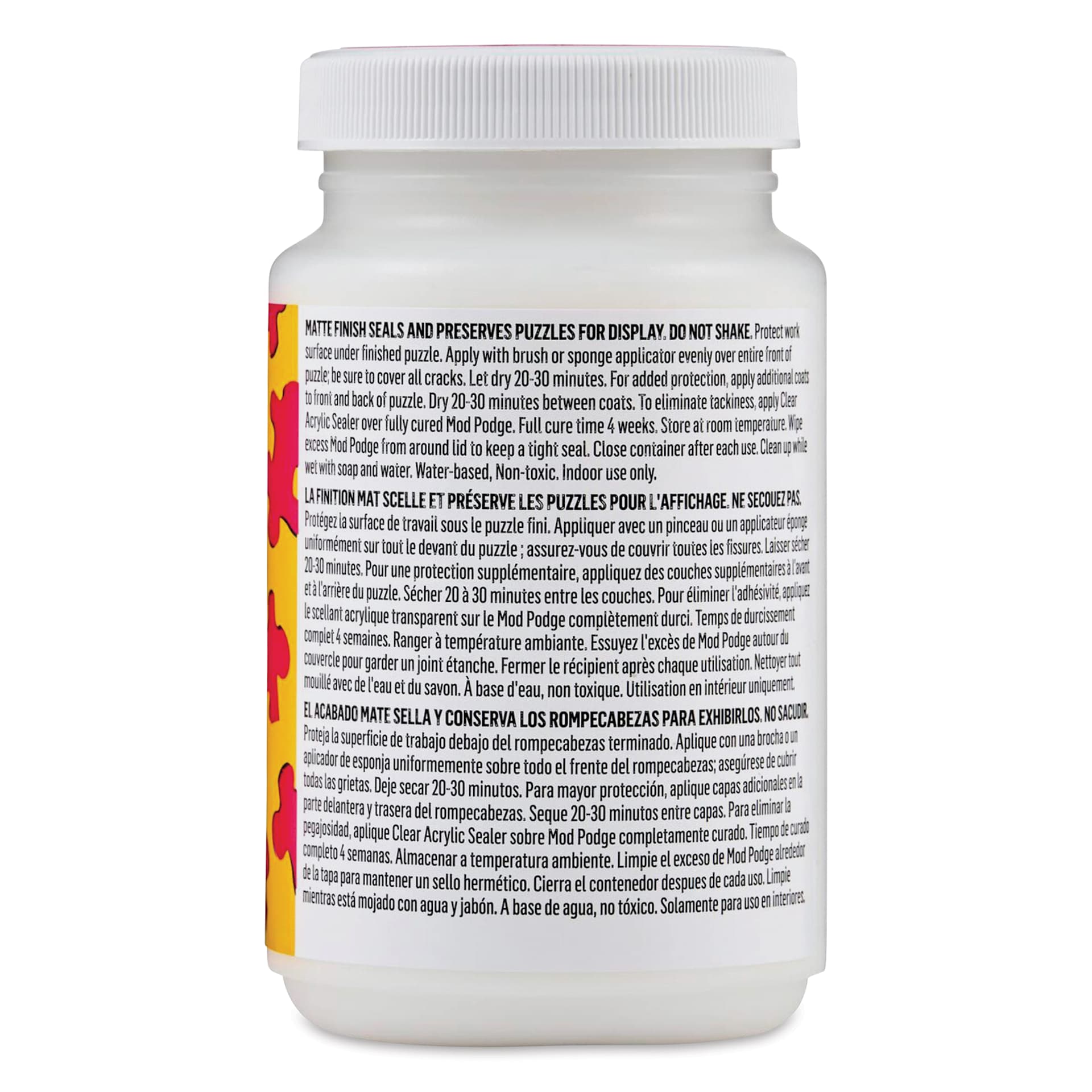 Mod Podge Puzzle Saver - 8 oz, Matte, back of jar