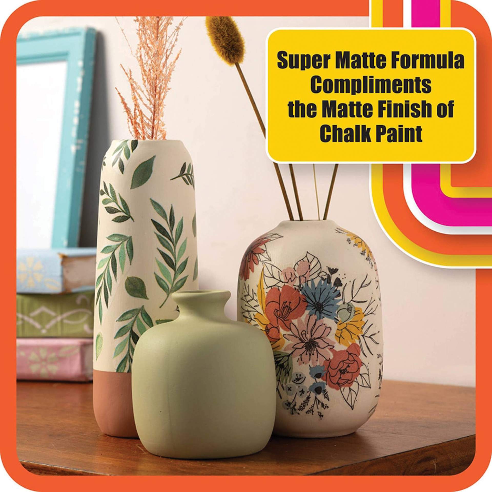 Plaid Mod Podge Puzzle Saver - 8 oz, Super Matte, example of surfaces finished with Super Matte