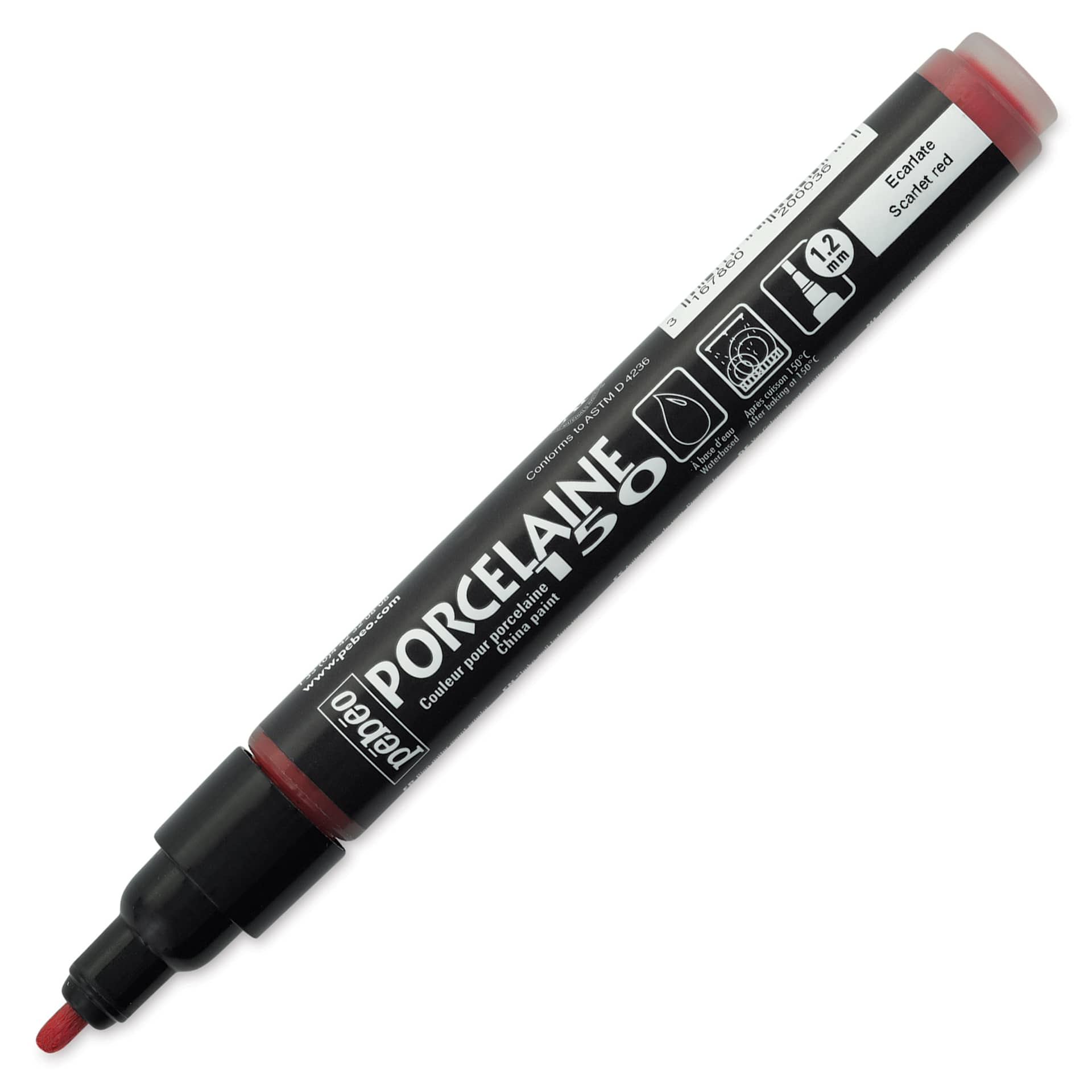 Pebeo Porcelaine 150 Paint Marker - Scarlet Red, Broad
