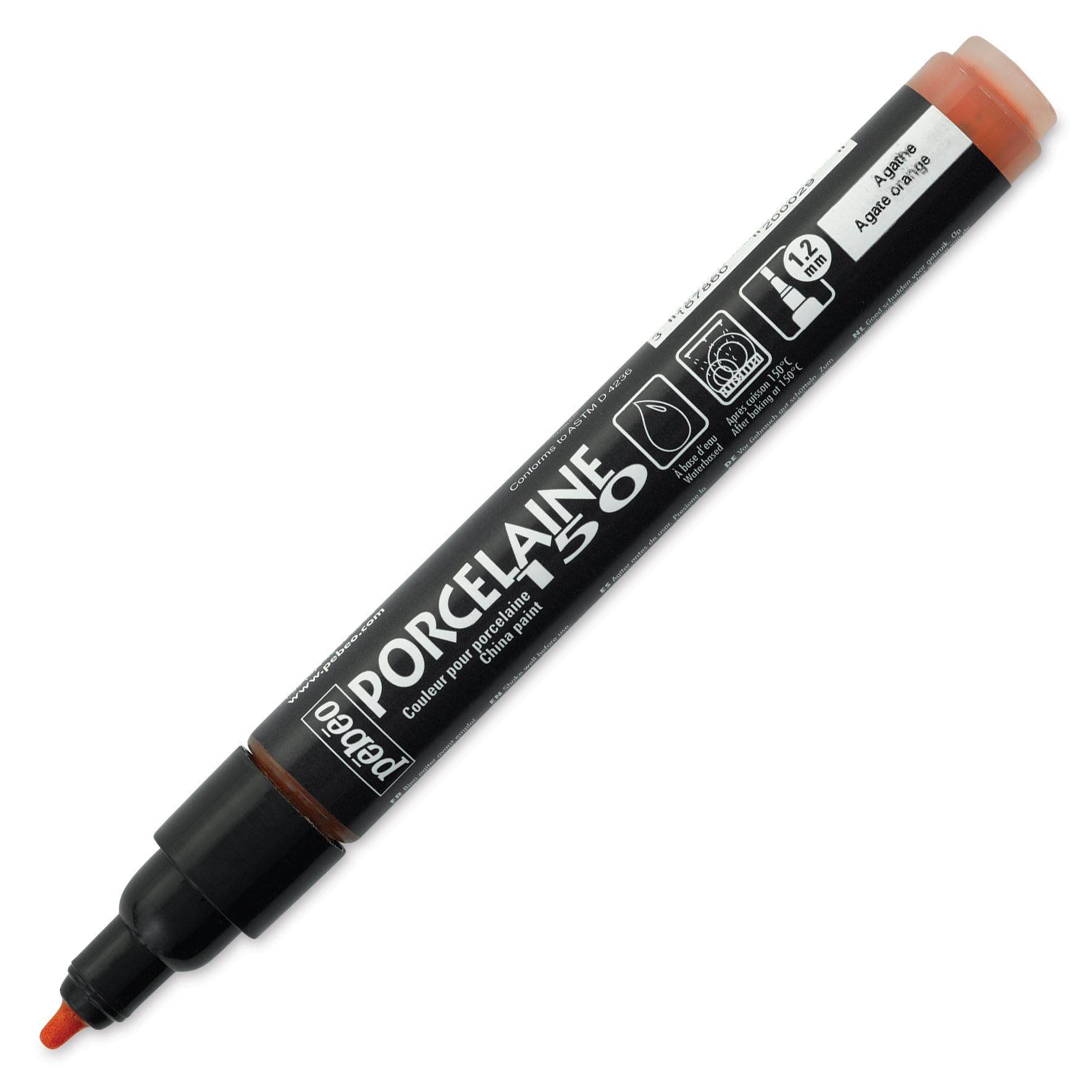 Pebeo Porcelaine 150 Paint Marker - Agate Orange, Broad