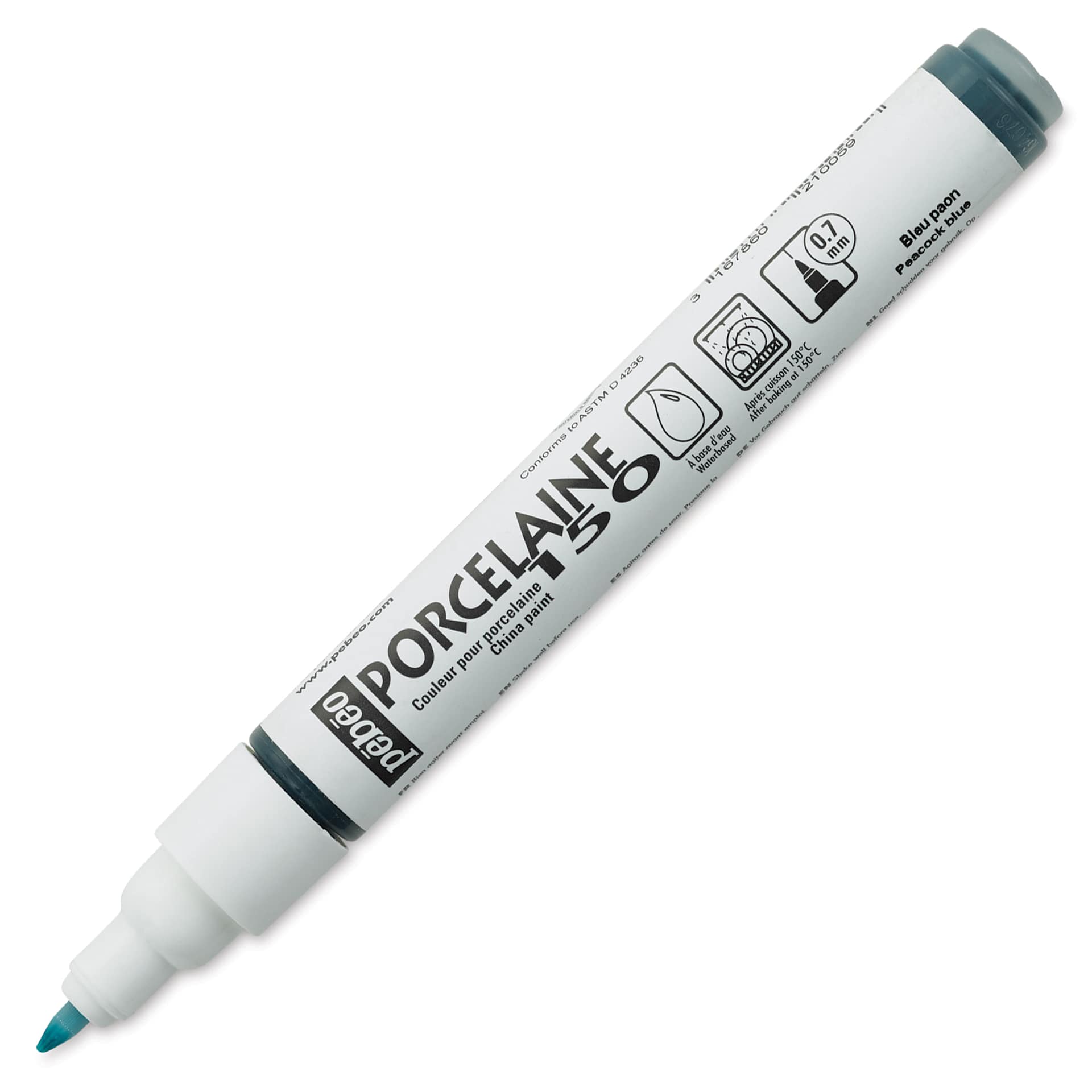 Pebeo Porcelaine 150 Paint Marker - Peacock Blue, Fine Point