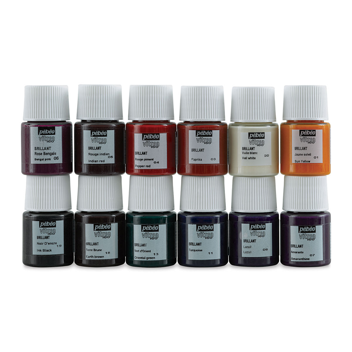 Pebeo Vitrea 160 Exploration Set, Set of 12, 20 ml bottles