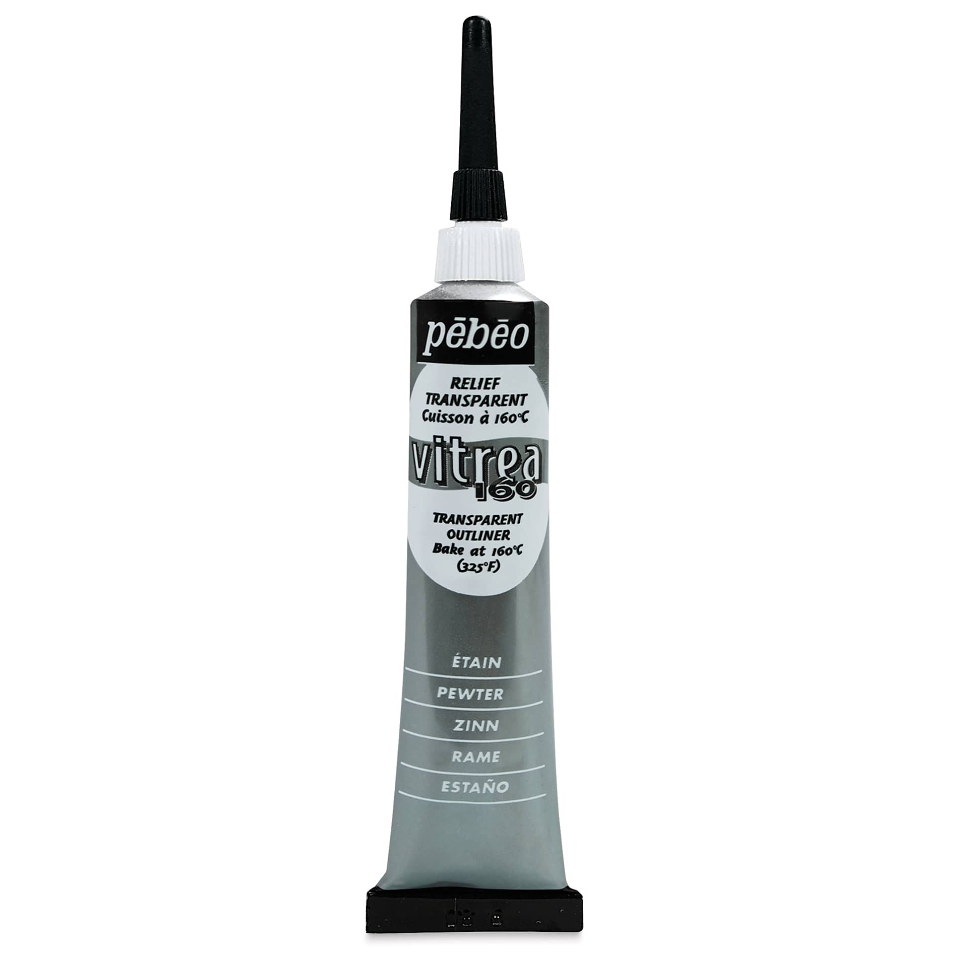 Pebeo Vitrea 160 Outliner - Pewter, Outliner, 20 ml tube