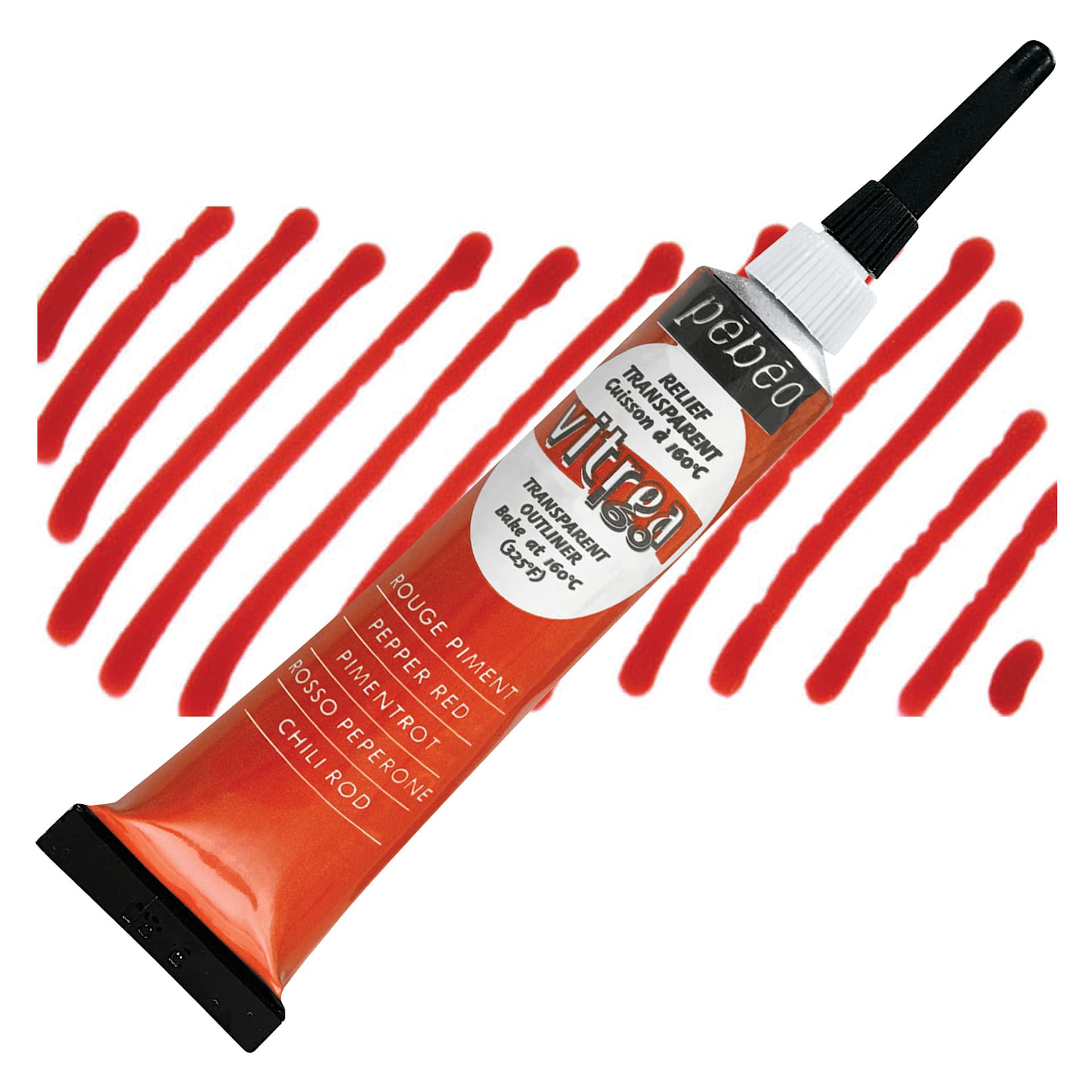Pebeo Vitrea 160 Outliner - Pepper Red, Outliner, 20 ml tube
