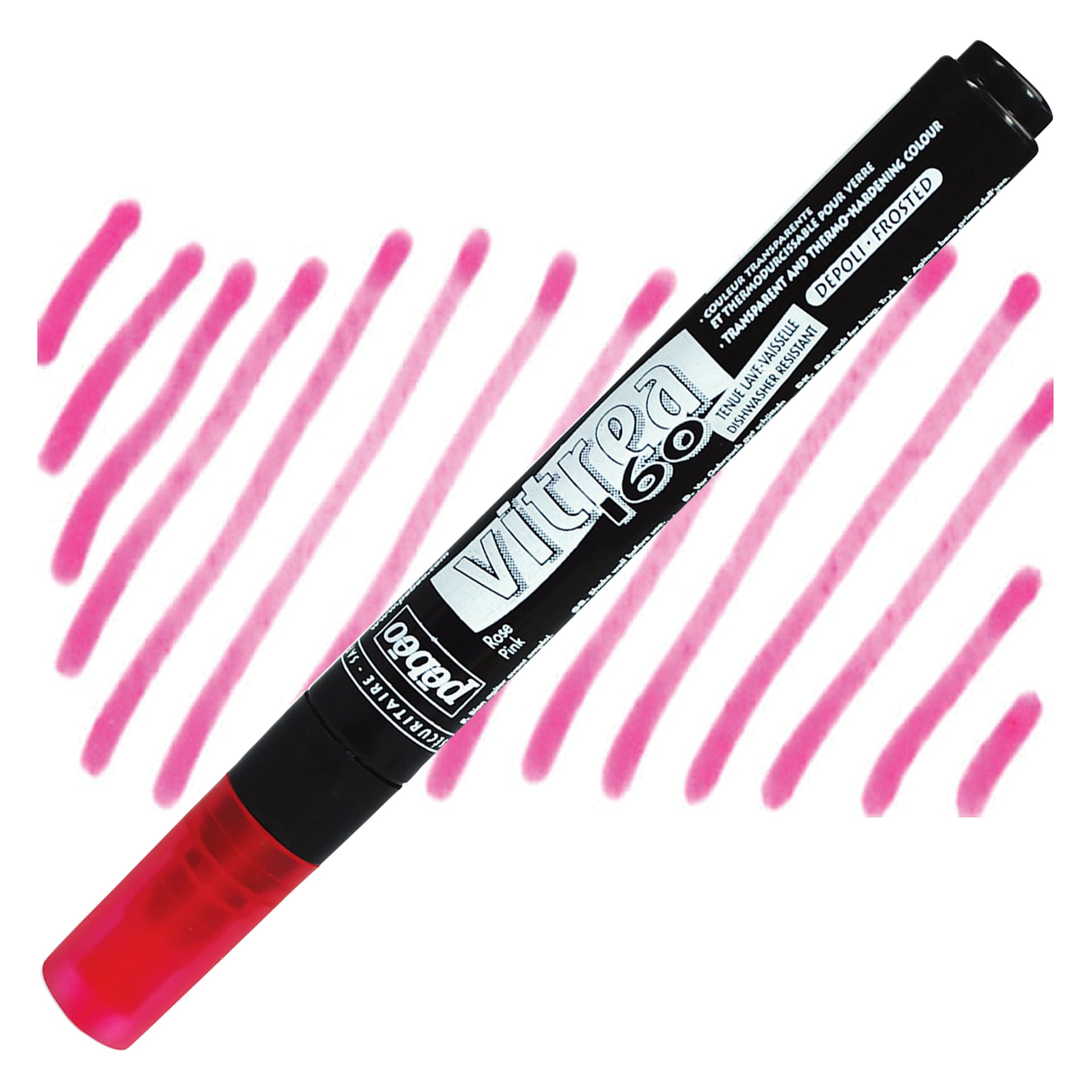 Pebeo Vitrea 160 Paint Marker - Pink, Frosted and swatch