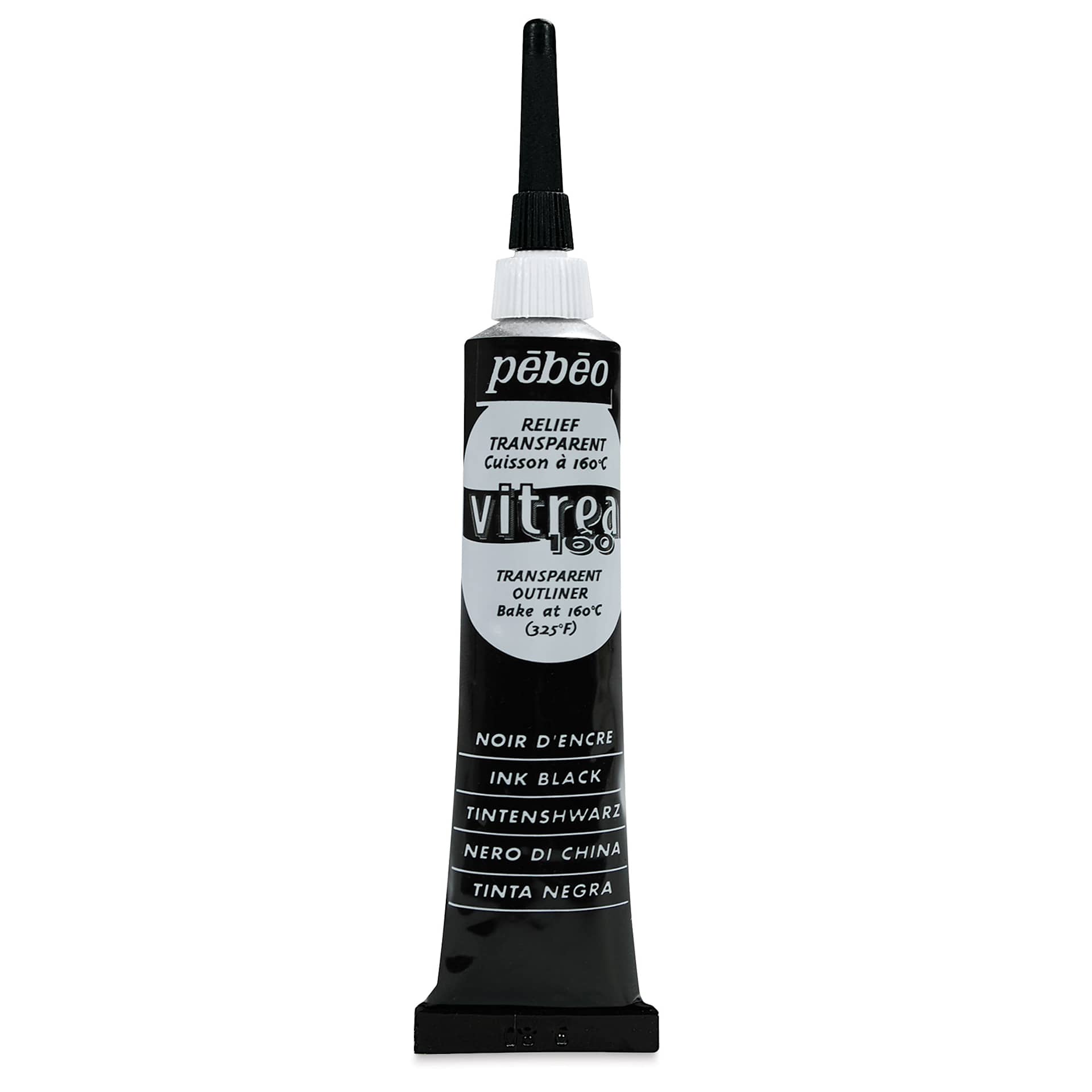 Pebeo Vitrea 160 Outliner - Ink Black, Outliner, 20 ml tube