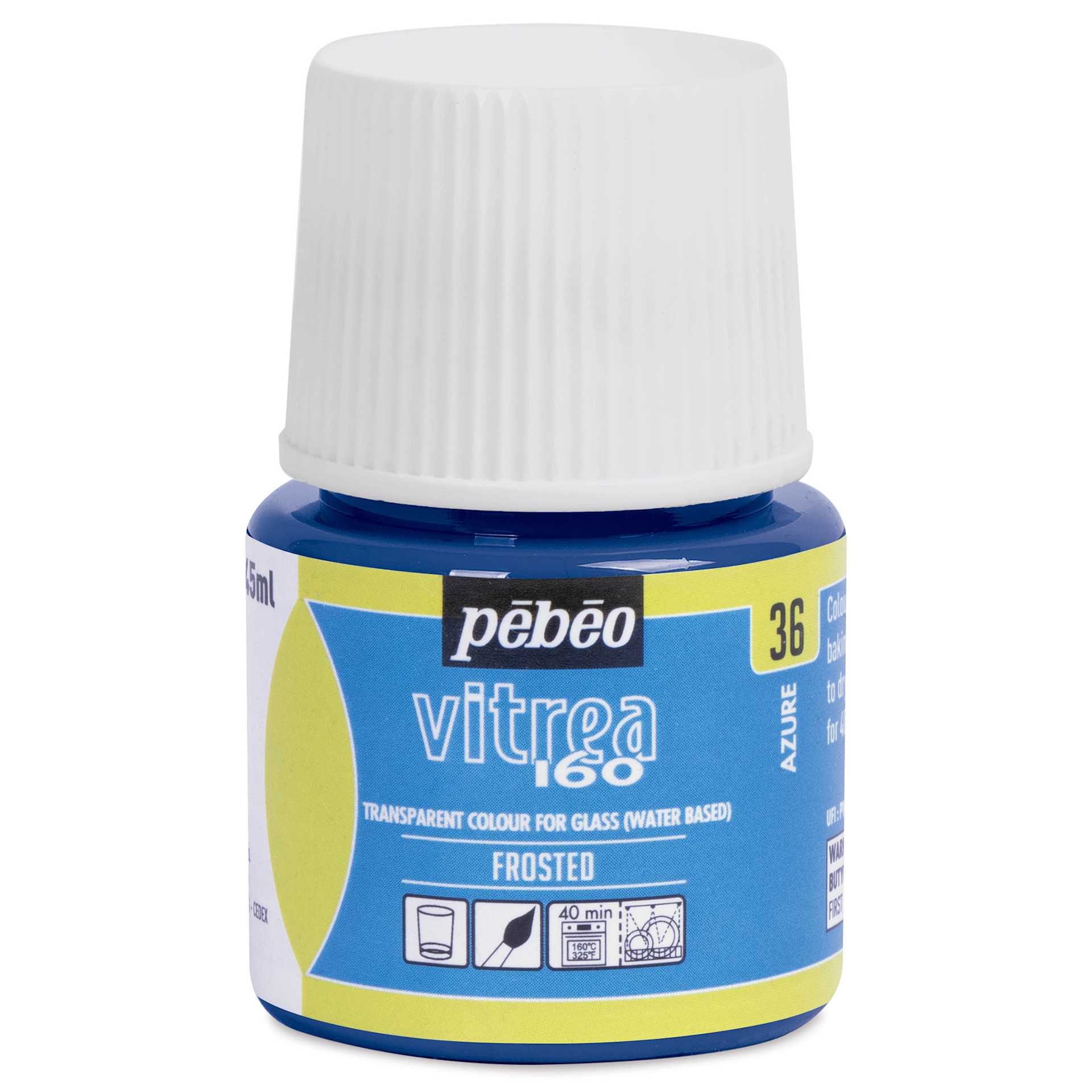 Pebeo Vitrea 160 Glass Paint - Azure, Frosted, 45 ml bottle