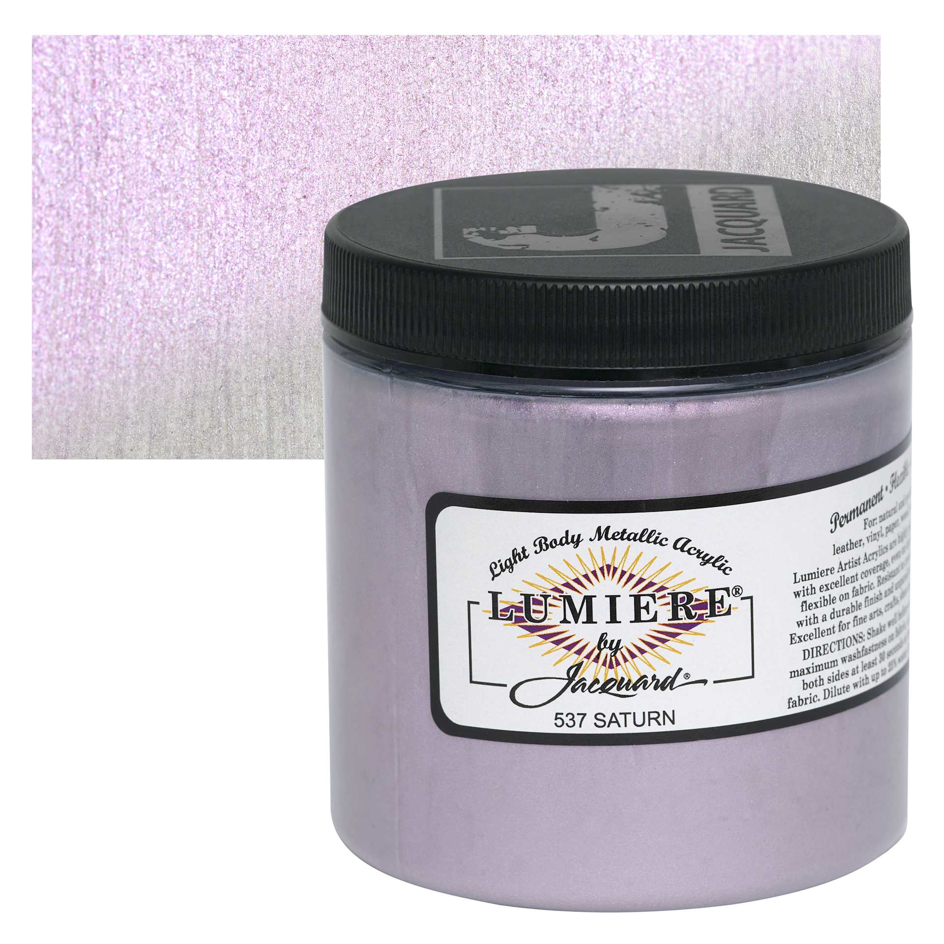Jacquard Lumiere Acrylic - Saturn, 8 oz Jar and swatch