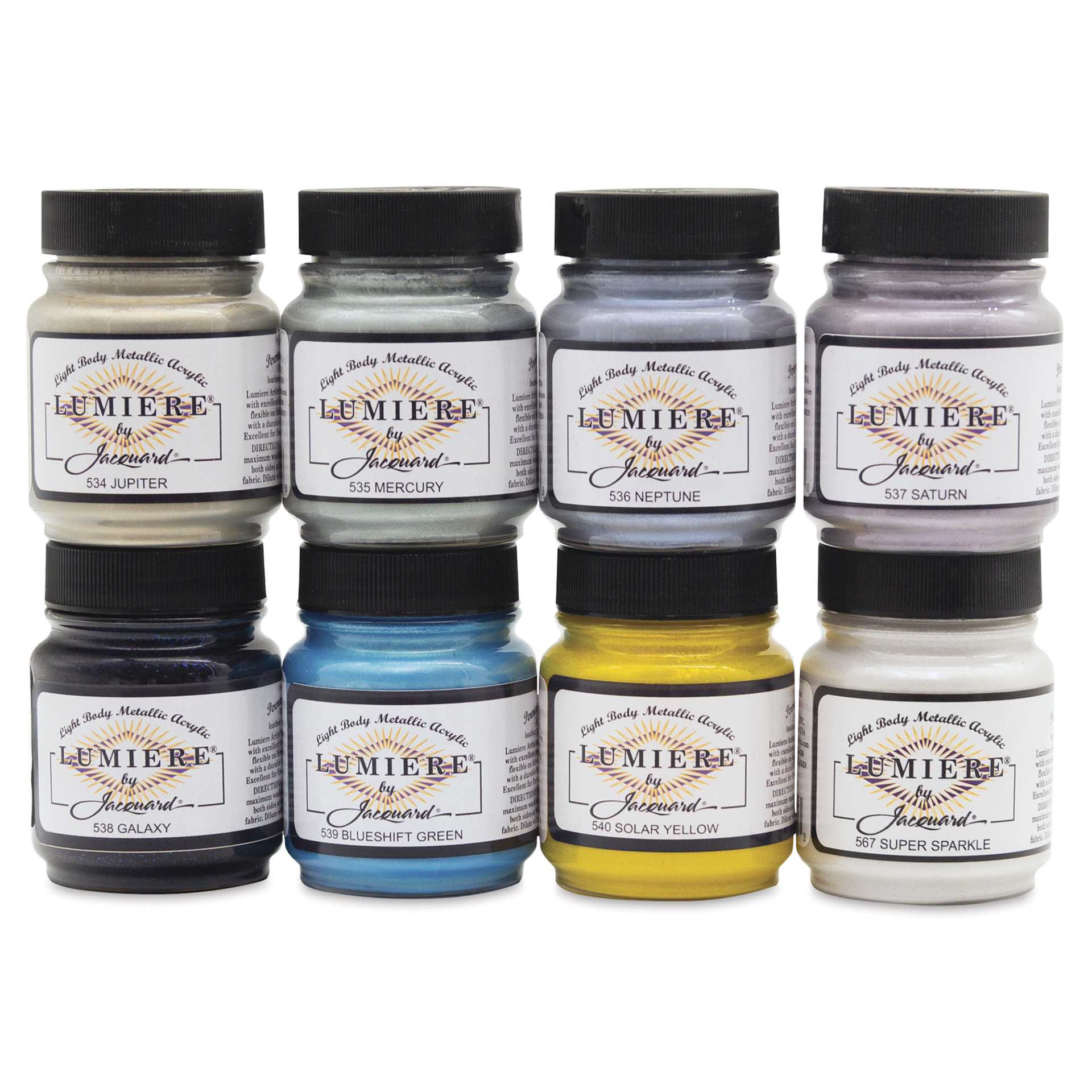 Jacquard Lumiere Acrylic - Set of 8, Celestial Colors, 2.25 oz jars