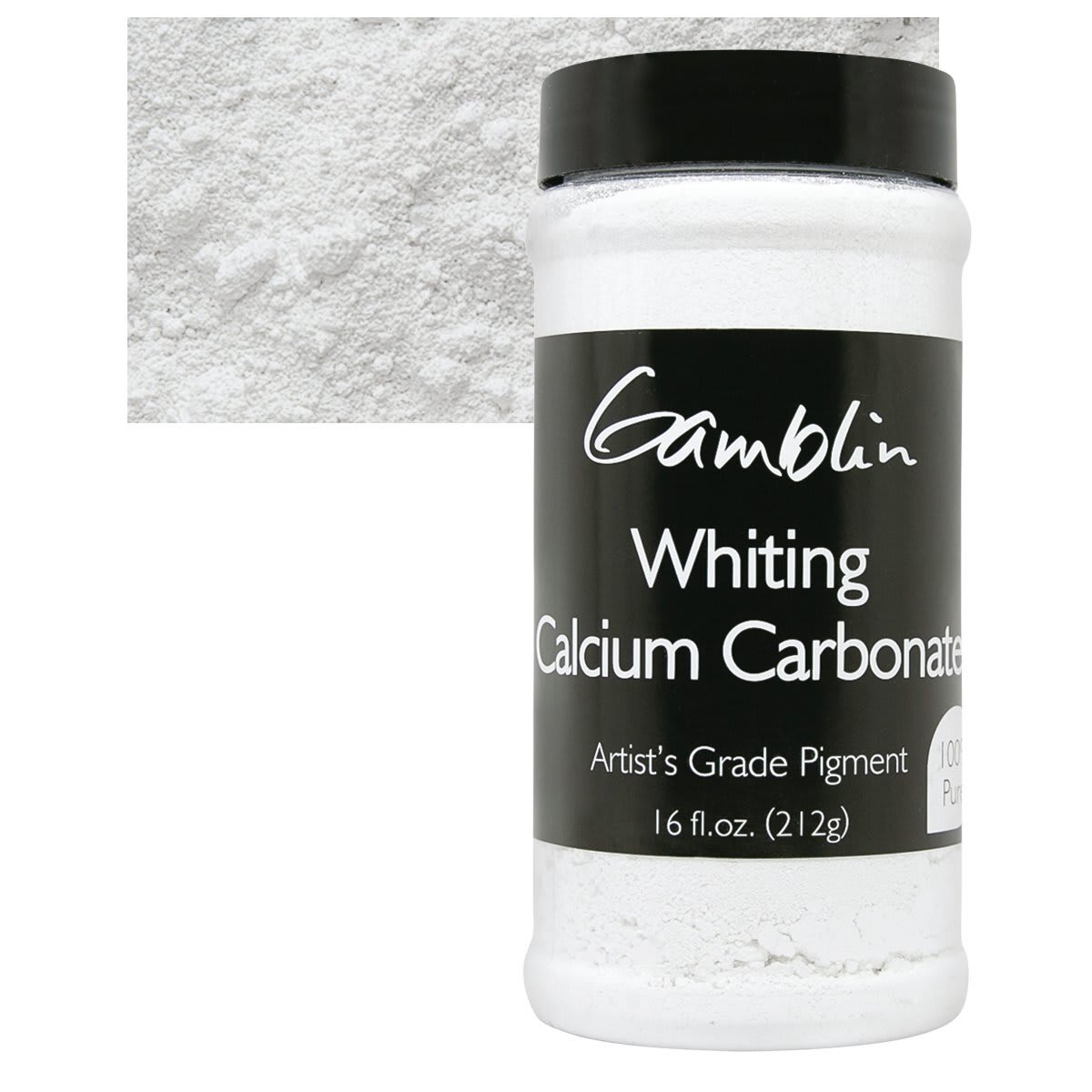 Gamblin Artist's Grade Pigment - Whiting, 16 oz jar and swatch