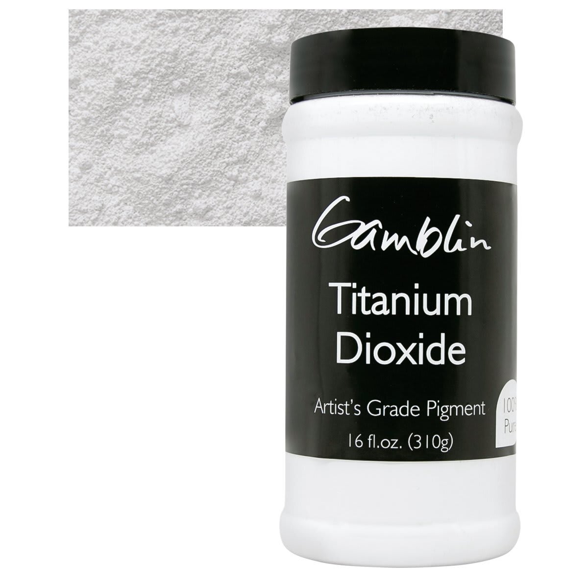 Gamblin Artist's Grade Pigment - Titanium White Dioxide, 16 oz jar and swatch