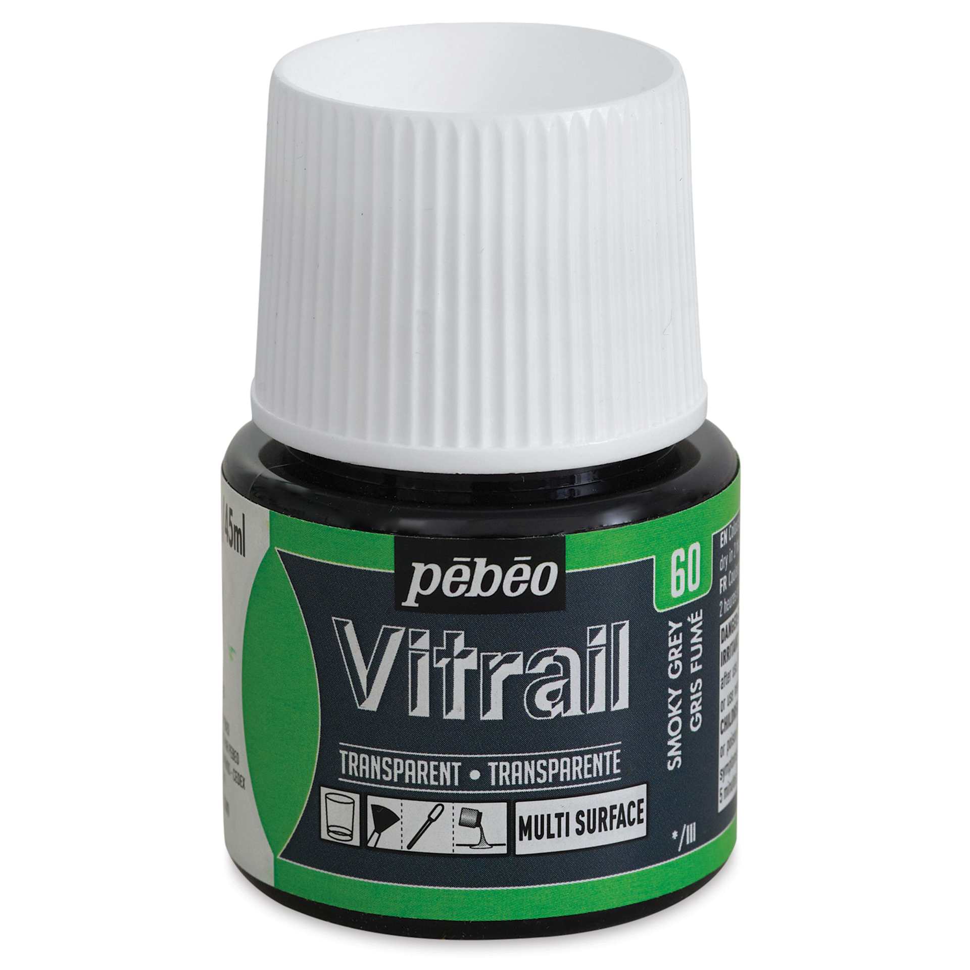 Pebeo Vitrail Paint - Smoky Grey, 45 ml bottle