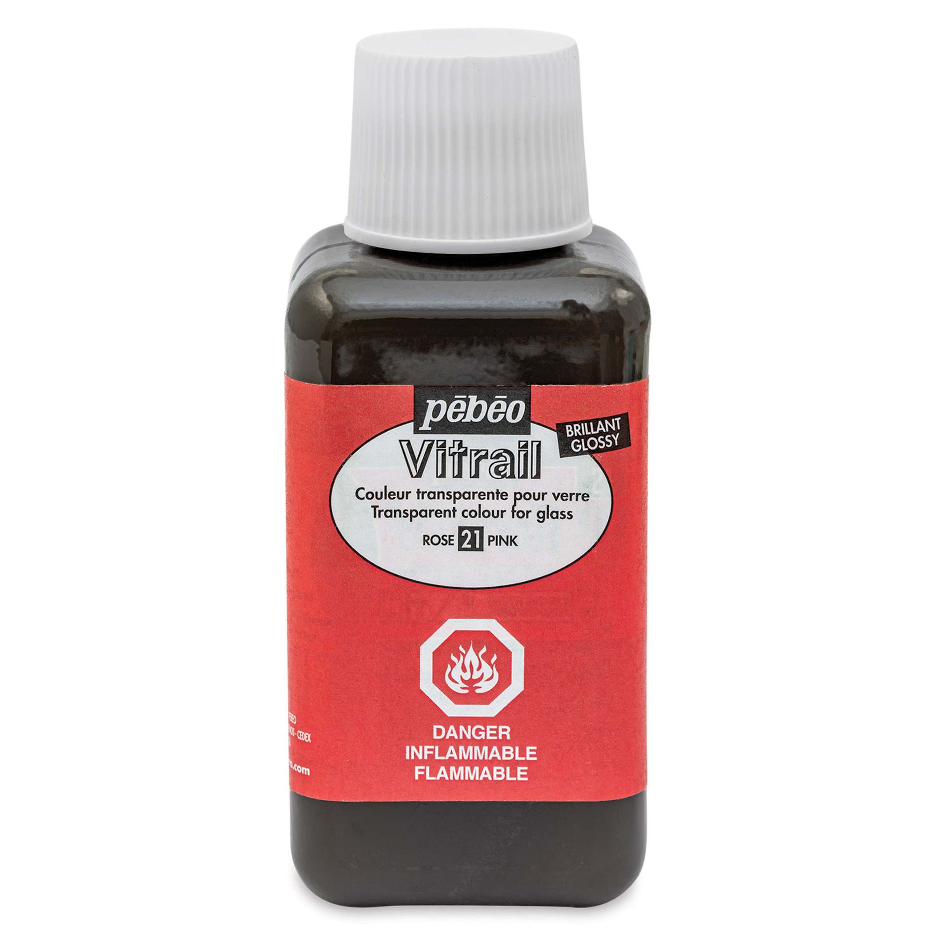 Pebeo Vitrail Paint - Pink, 250 ml bottle