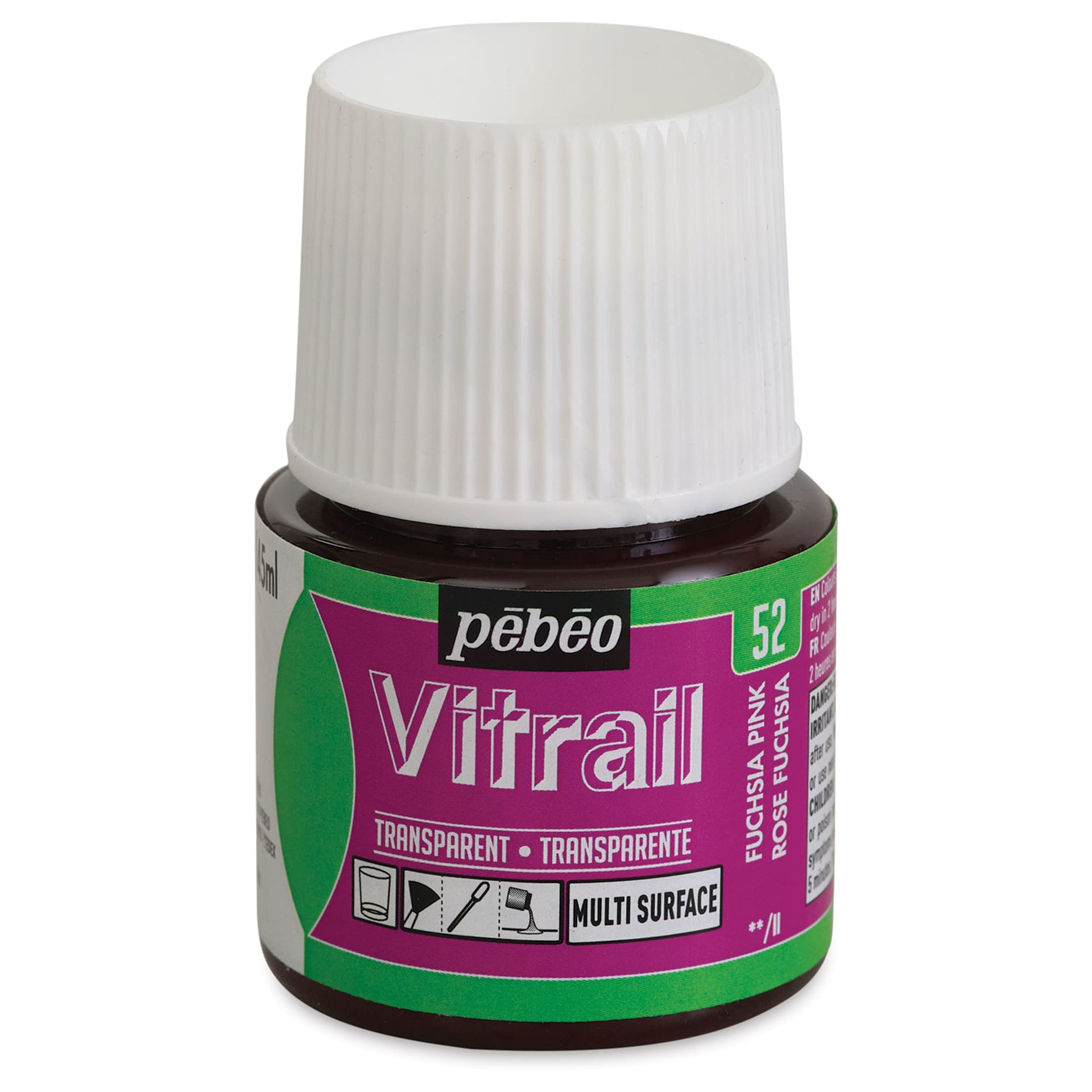 Pebeo Vitrail Paint - Fuchsia Pink , 45 ml bottle