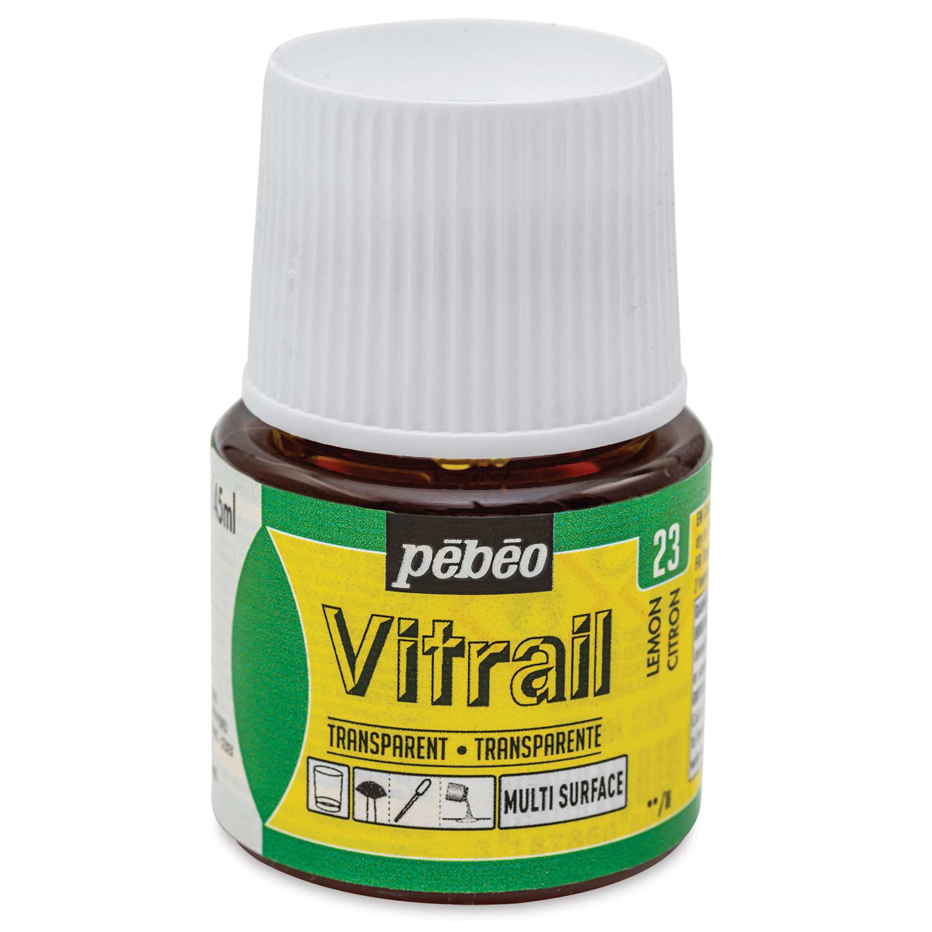 Pebeo Vitrail Paint - Lemon, 45 ml bottle