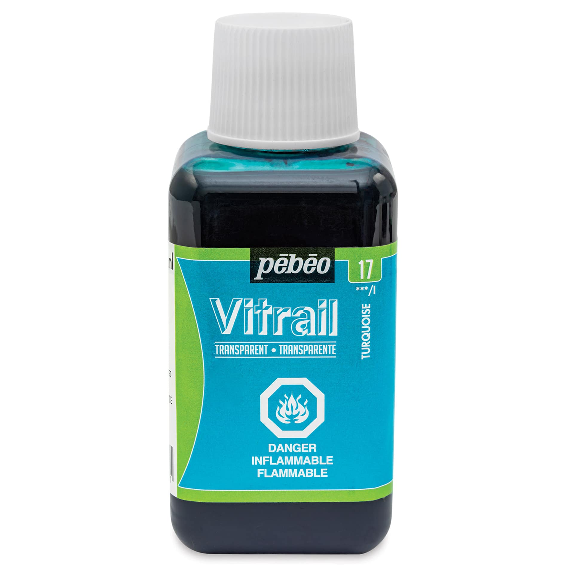 Pebeo Vitrail Paint - Turquoise, 250 ml bottle