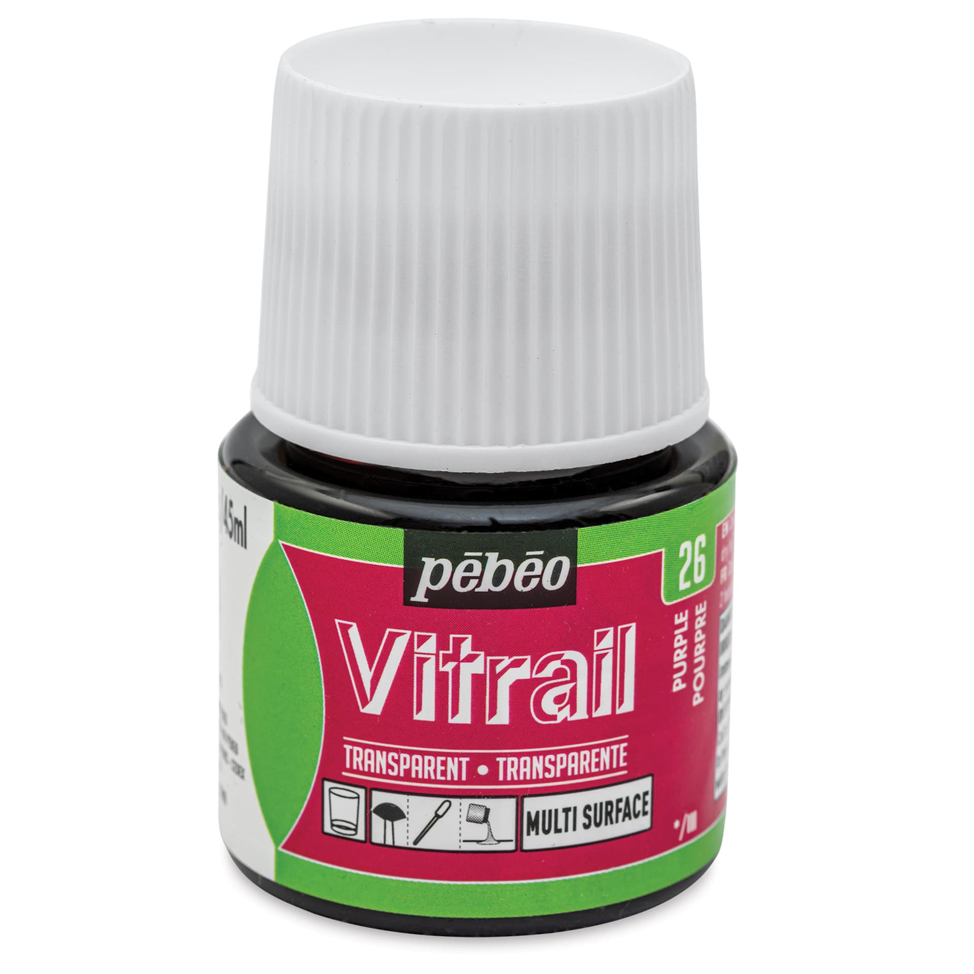 Pebeo Vitrail Paint - Purple, 45 ml bottle
